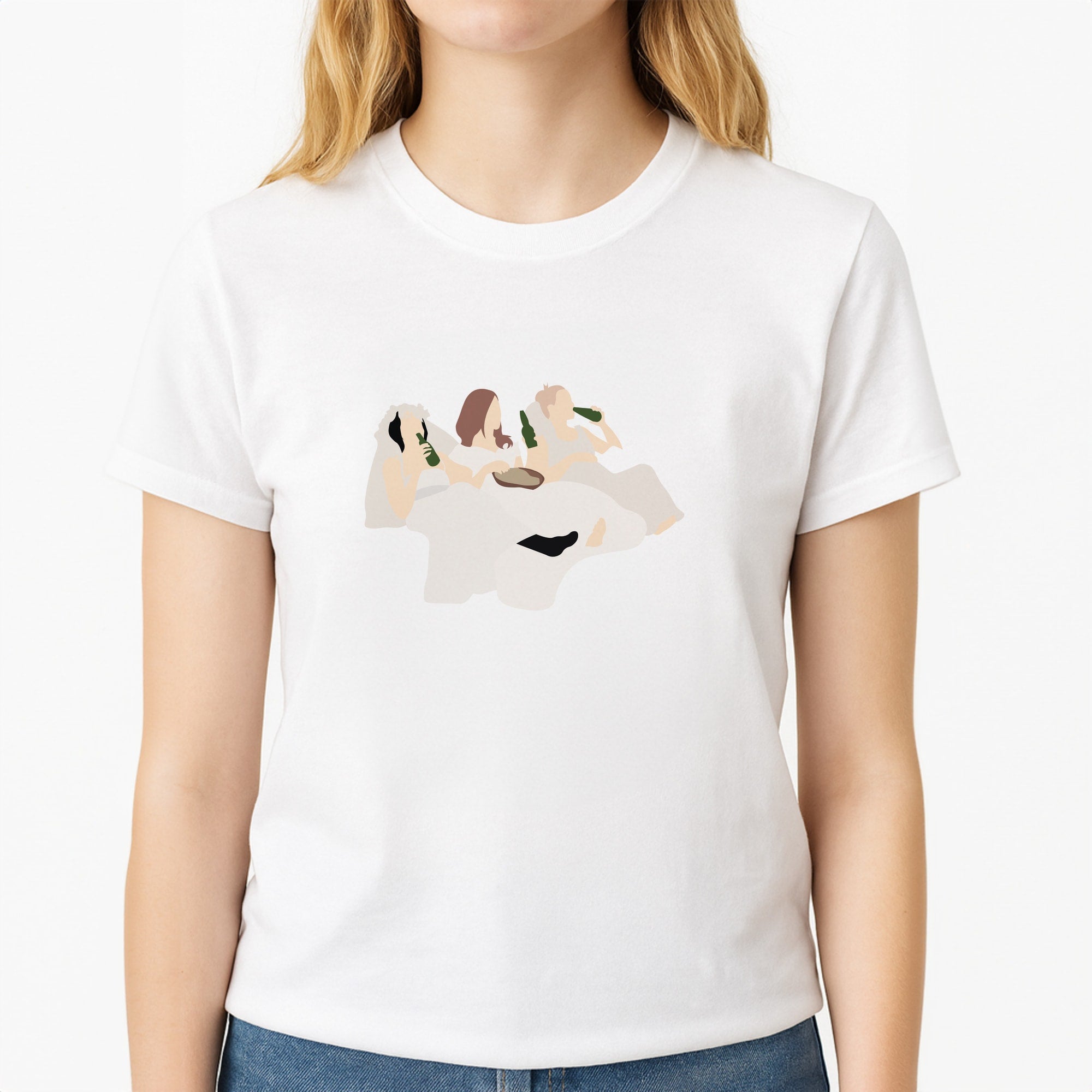 Wedding Chill Unisex T-Shirt, worn by a female model