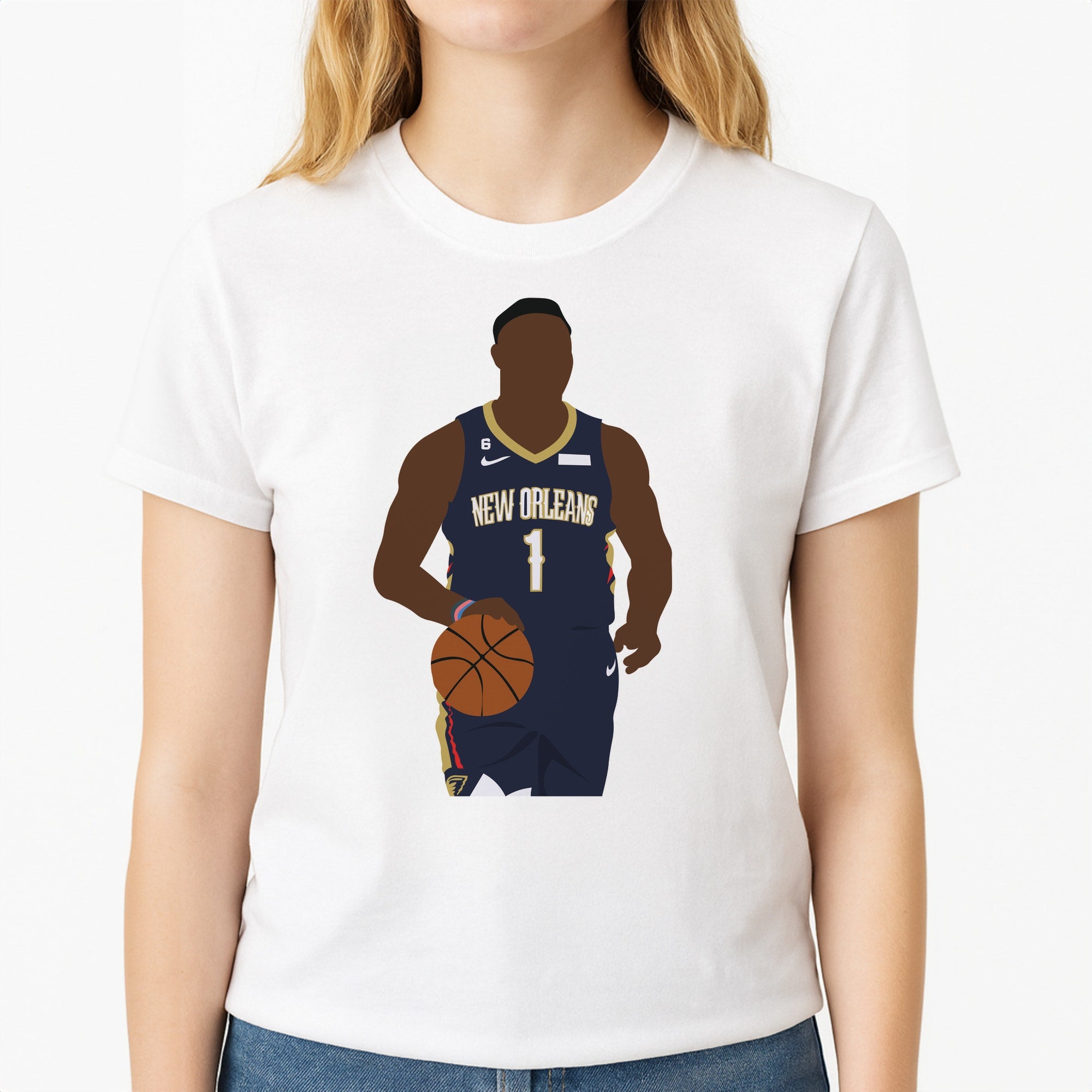 Williamson - Basketball Unisex T-Shirt, worn by a female model