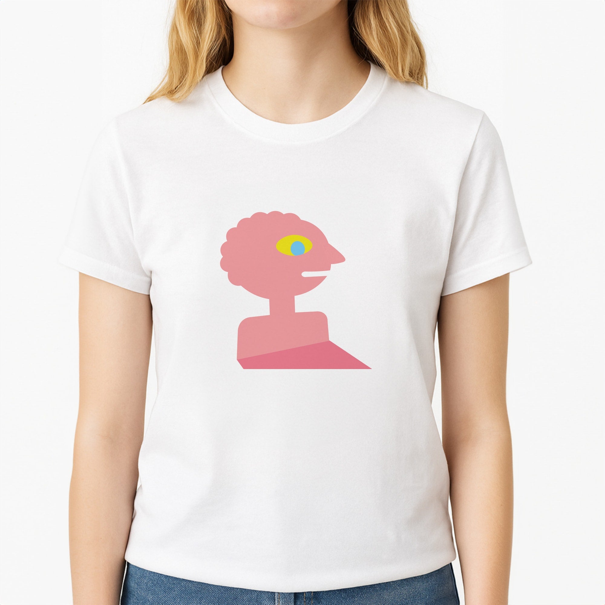 Prismo Unisex T-Shirt, worn by a female model