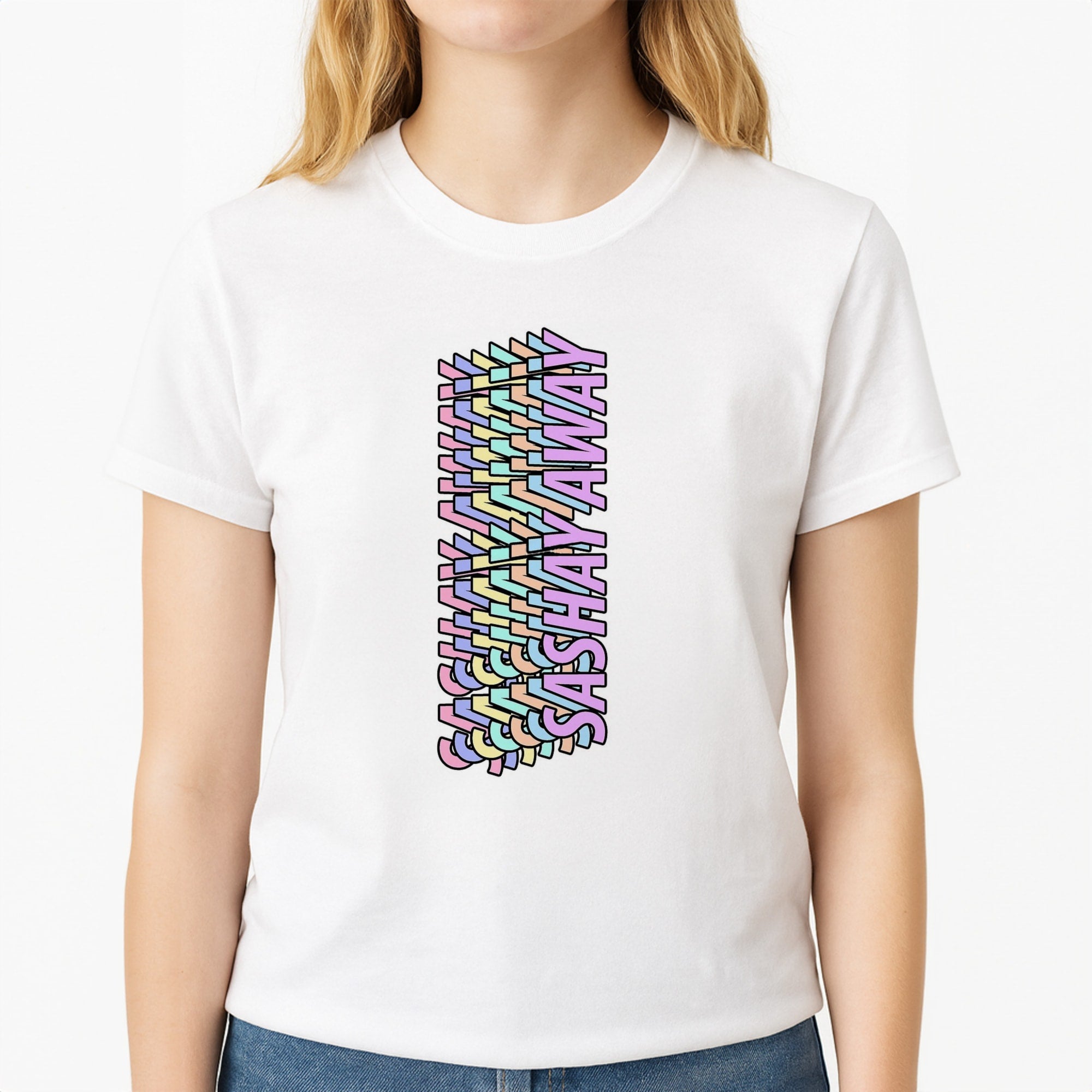 Sashay Away Retro - Drag Queen's Drag Race Unisex T-Shirt, worn by a female model