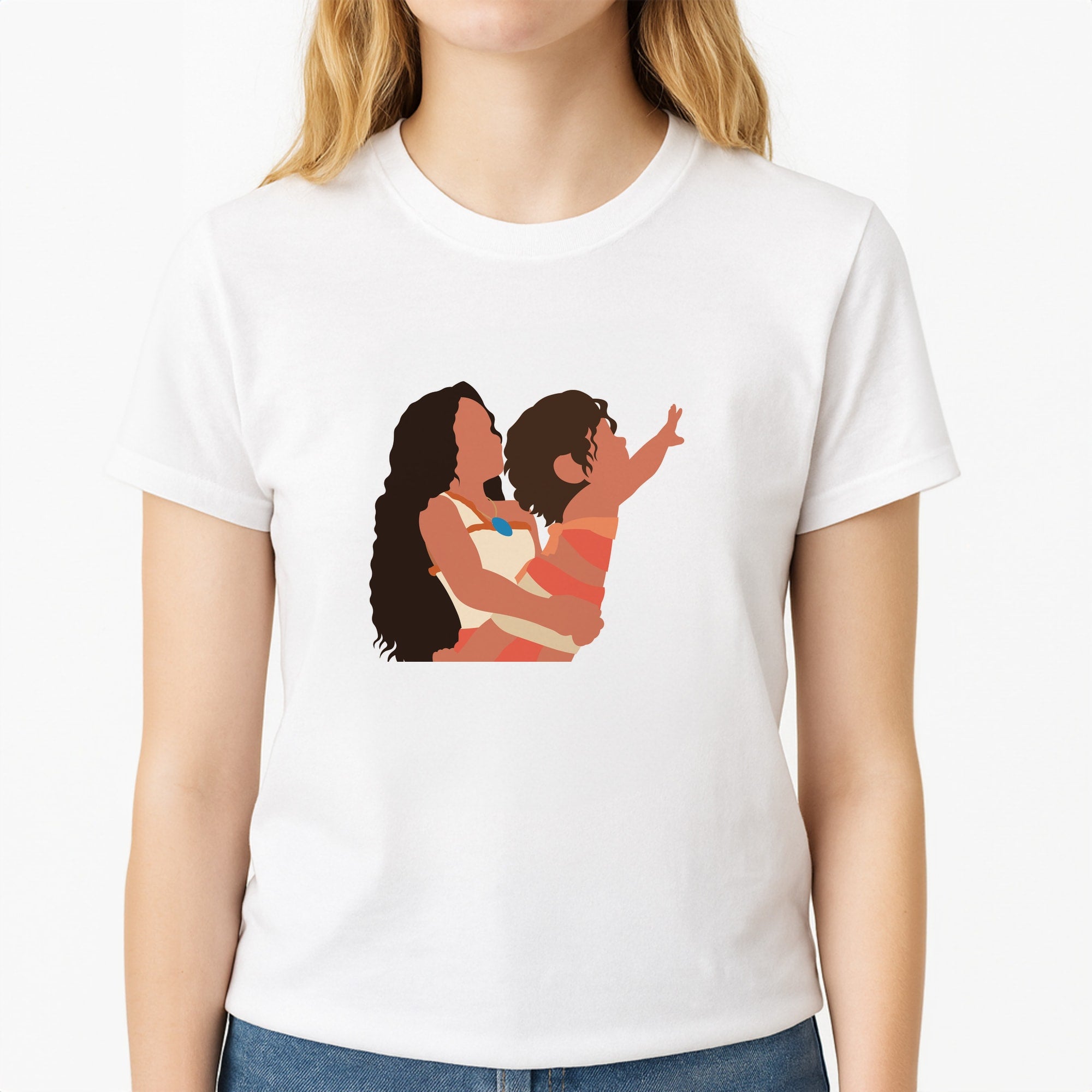 Reach Out Unisex T-Shirt, worn by a female model