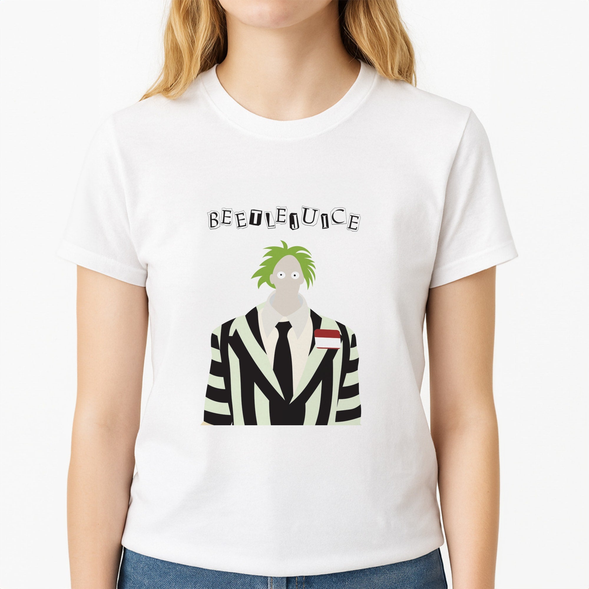 Small Head Unisex T-Shirt, worn by a female model