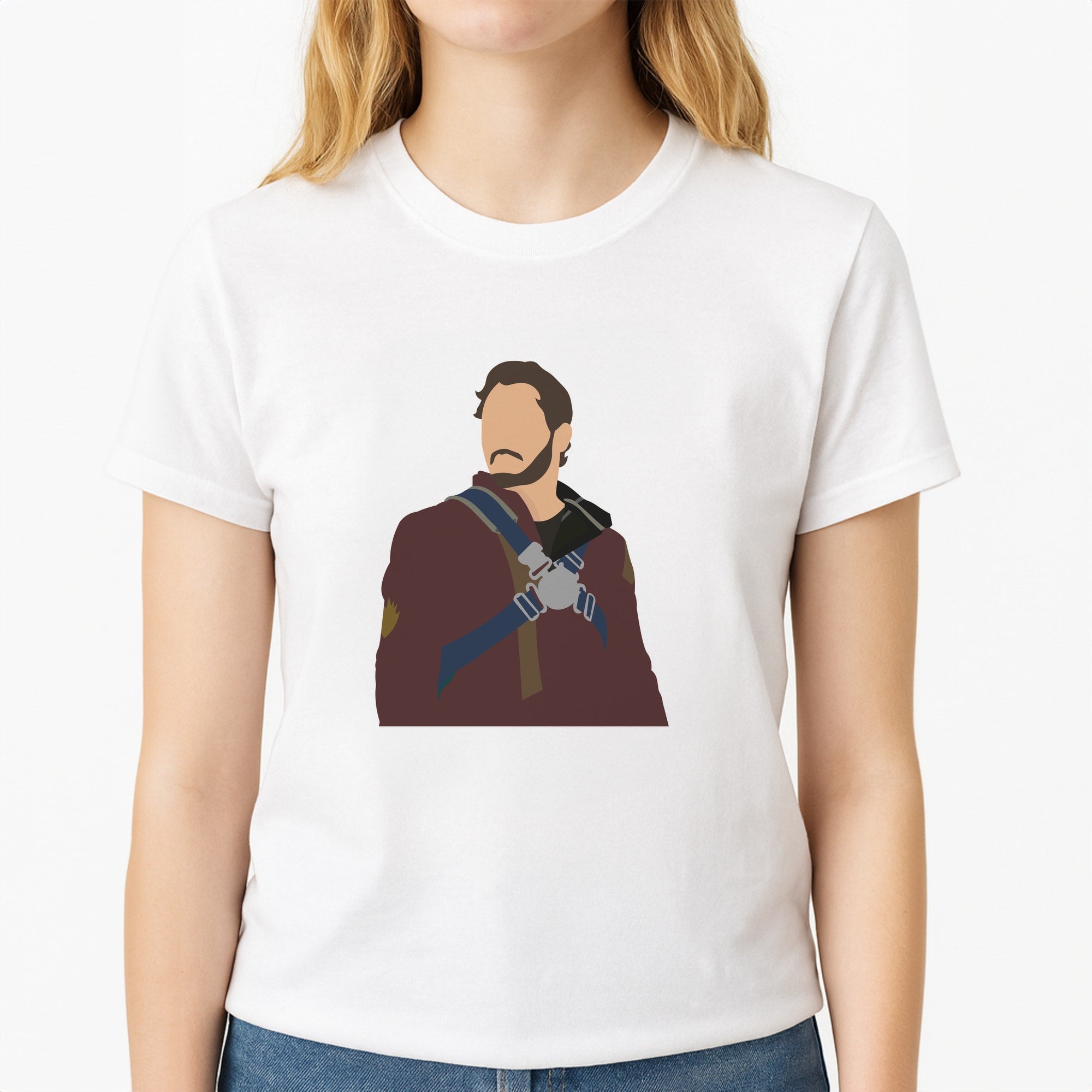 Star Lord - GOTG Unisex T-Shirt, worn by a female model