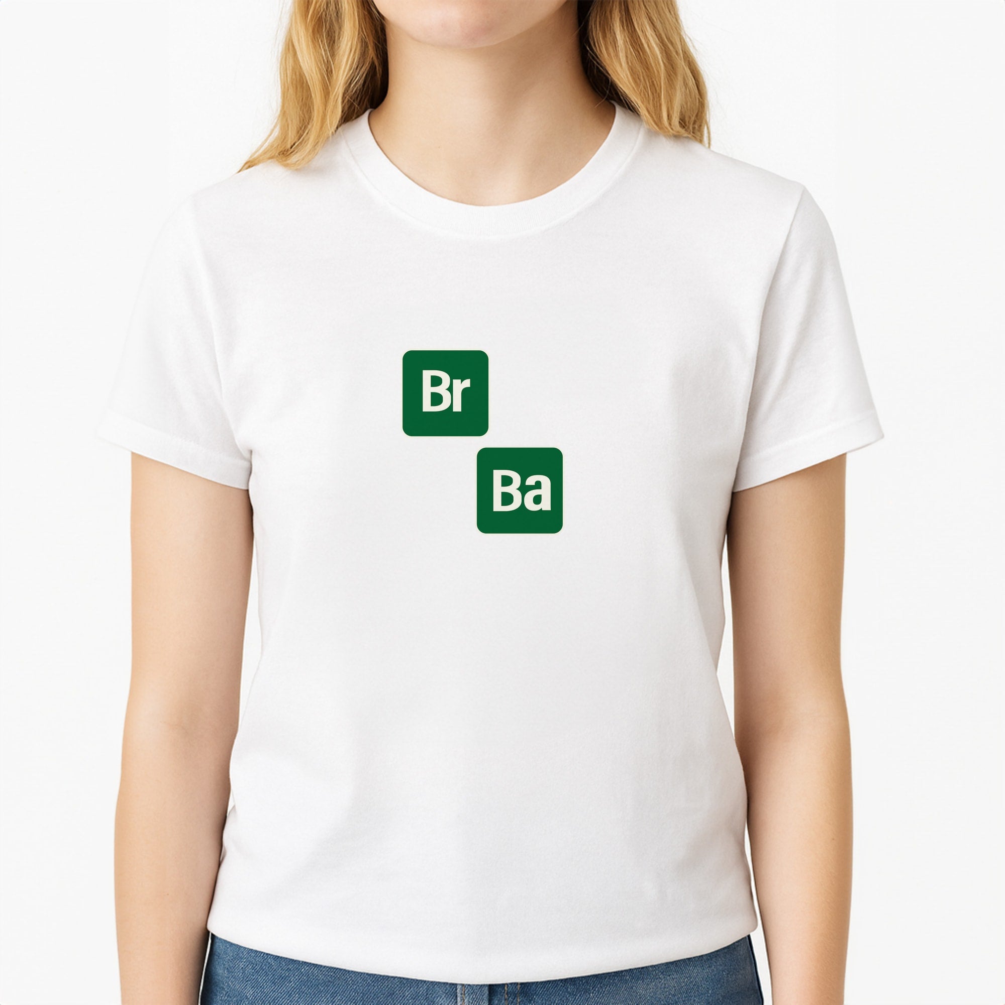Periodic Table Unisex T-Shirt, worn by a female model