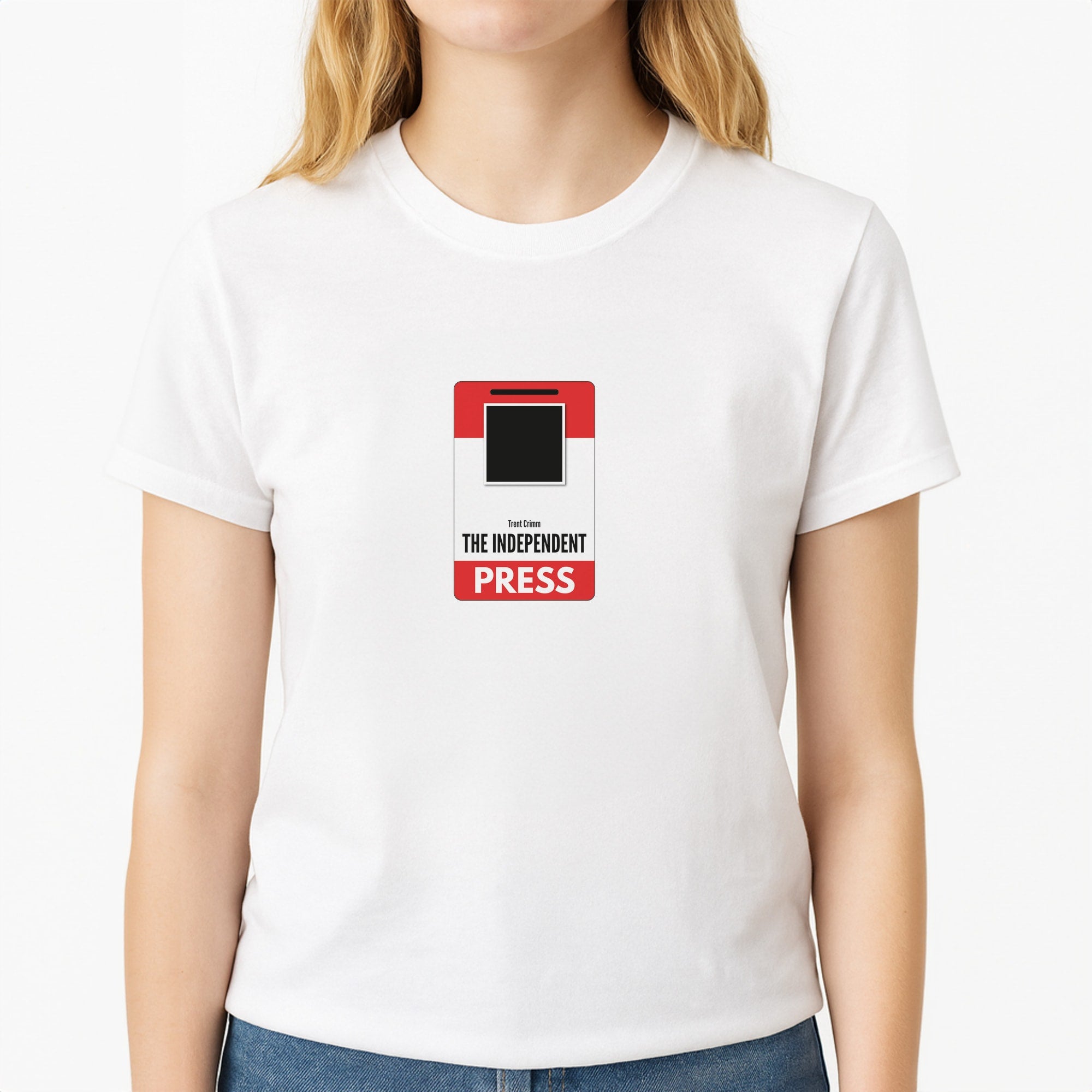 The Independent Press Unisex T-Shirt, worn by a female model