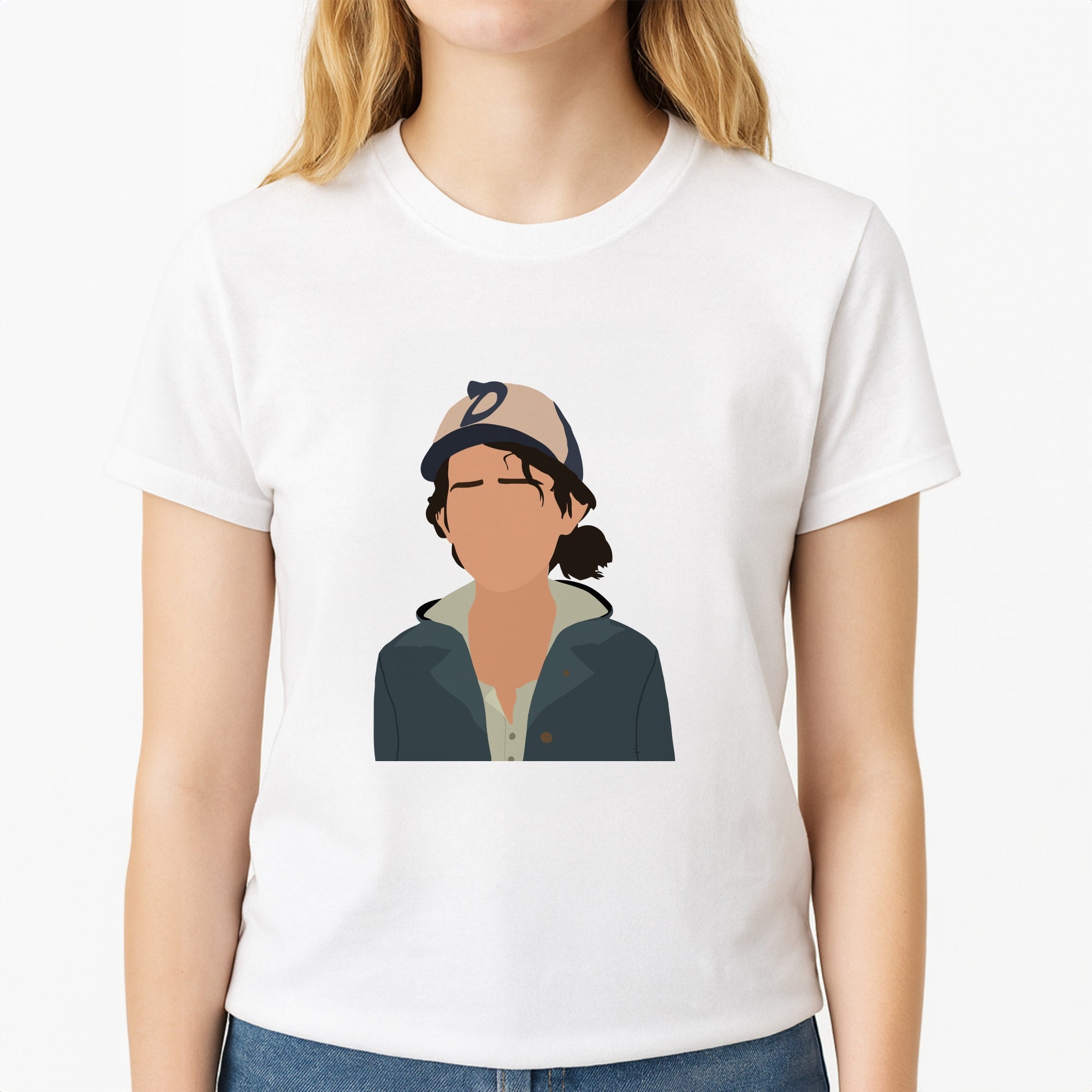 Clementine - TWD Unisex T-Shirt, worn by a female model