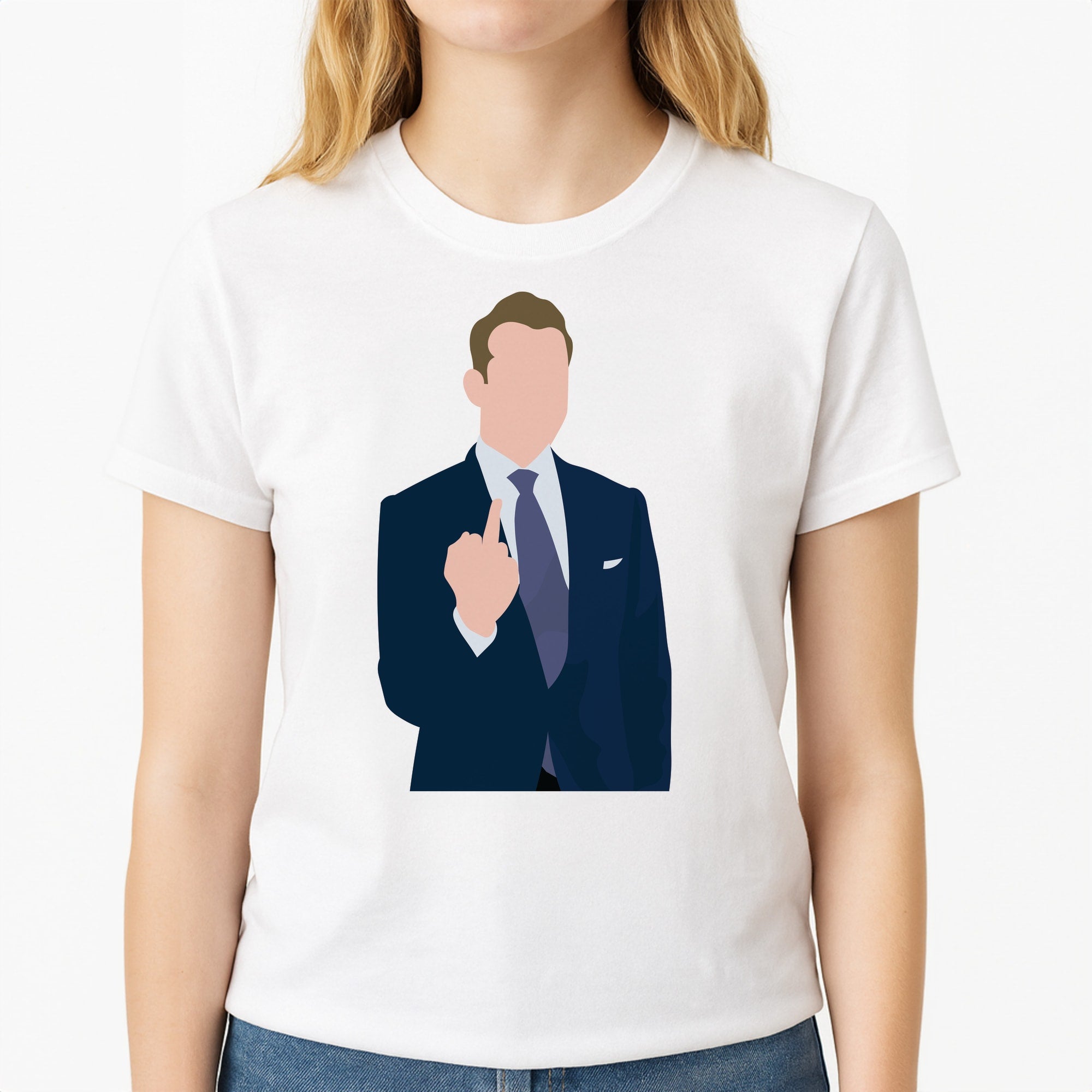 Middle Finger Unisex T-Shirt, worn by a female model