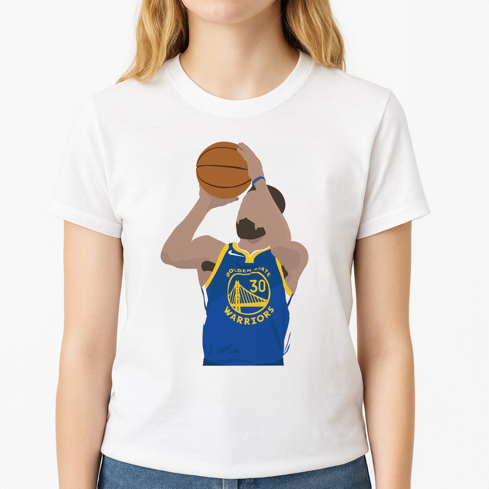 Curry - Basketball Unisex T-Shirt, worn by a female model