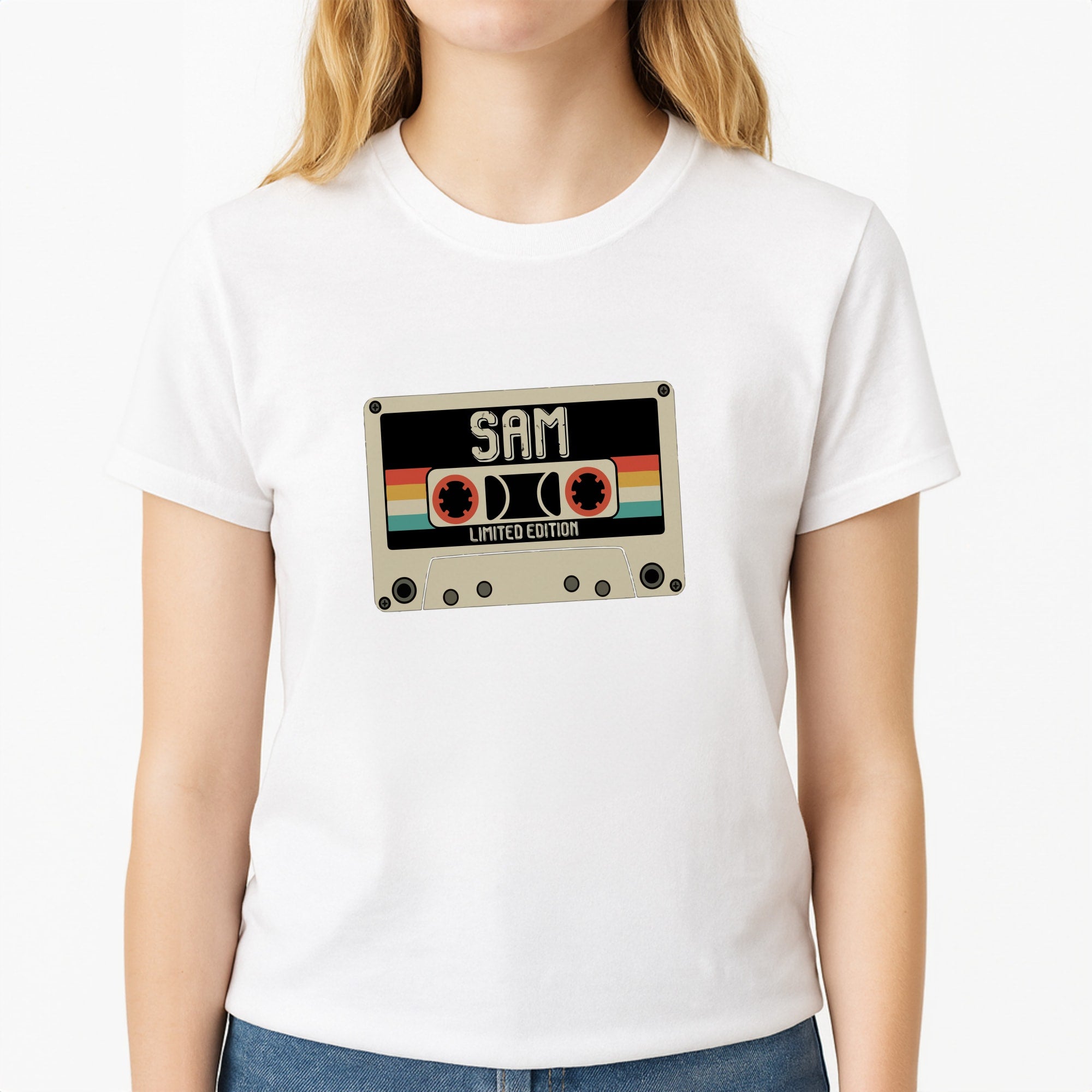 Cassette Tape - Fender Unisex T-Shirt, worn by a female model