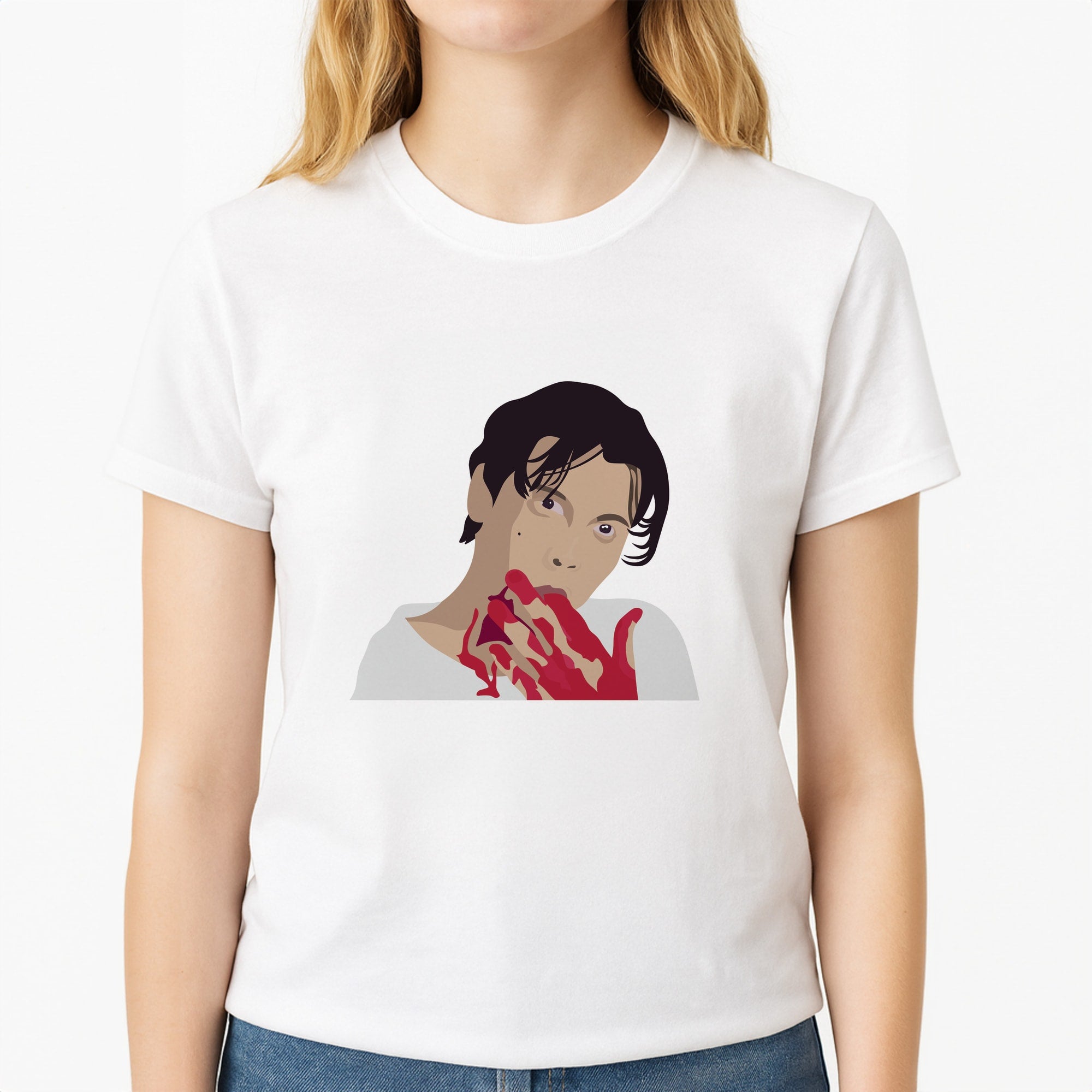 Billy Loomis - Halloween Unisex T-Shirt, worn by a female model