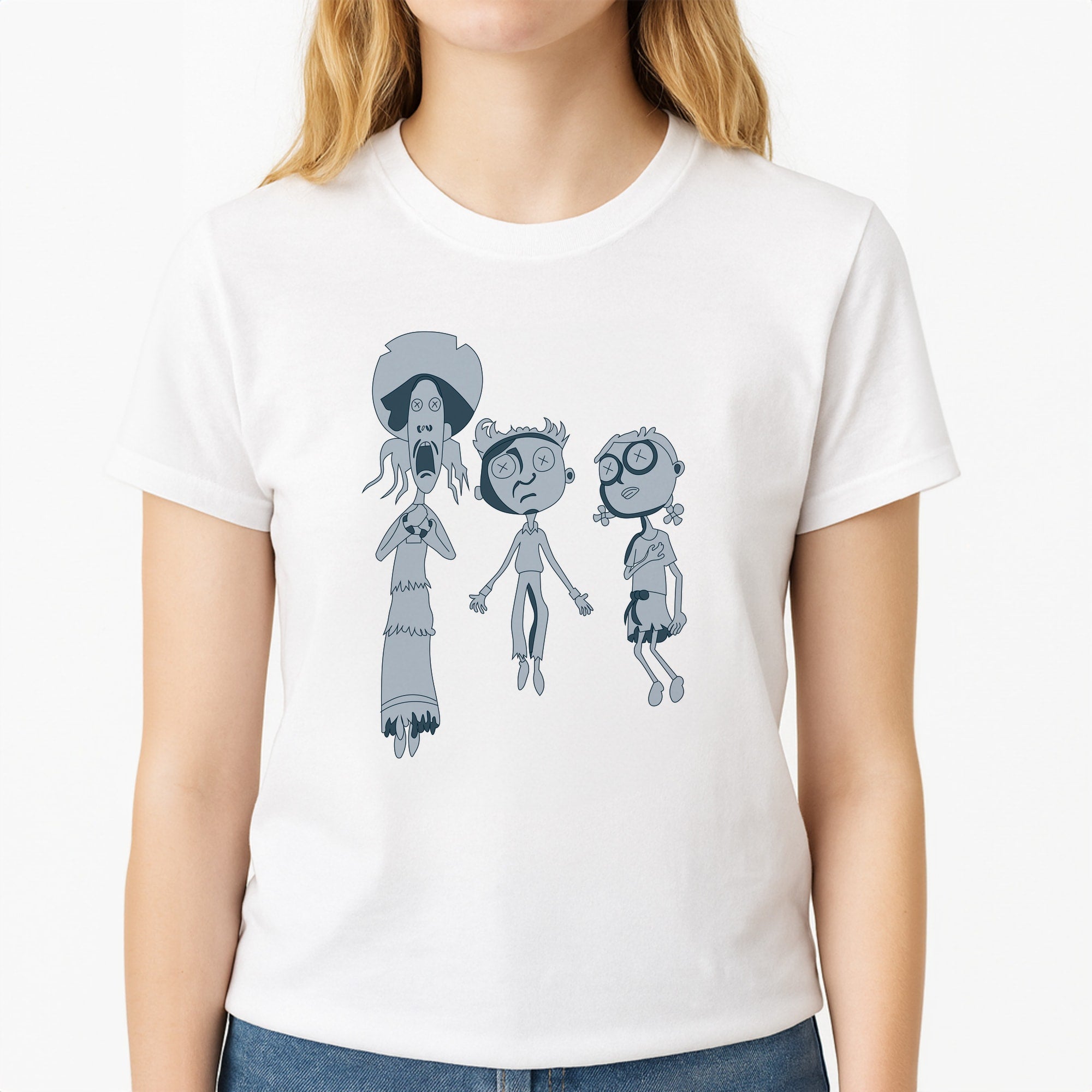 Cor Outline Unisex T-Shirt, worn by a female model
