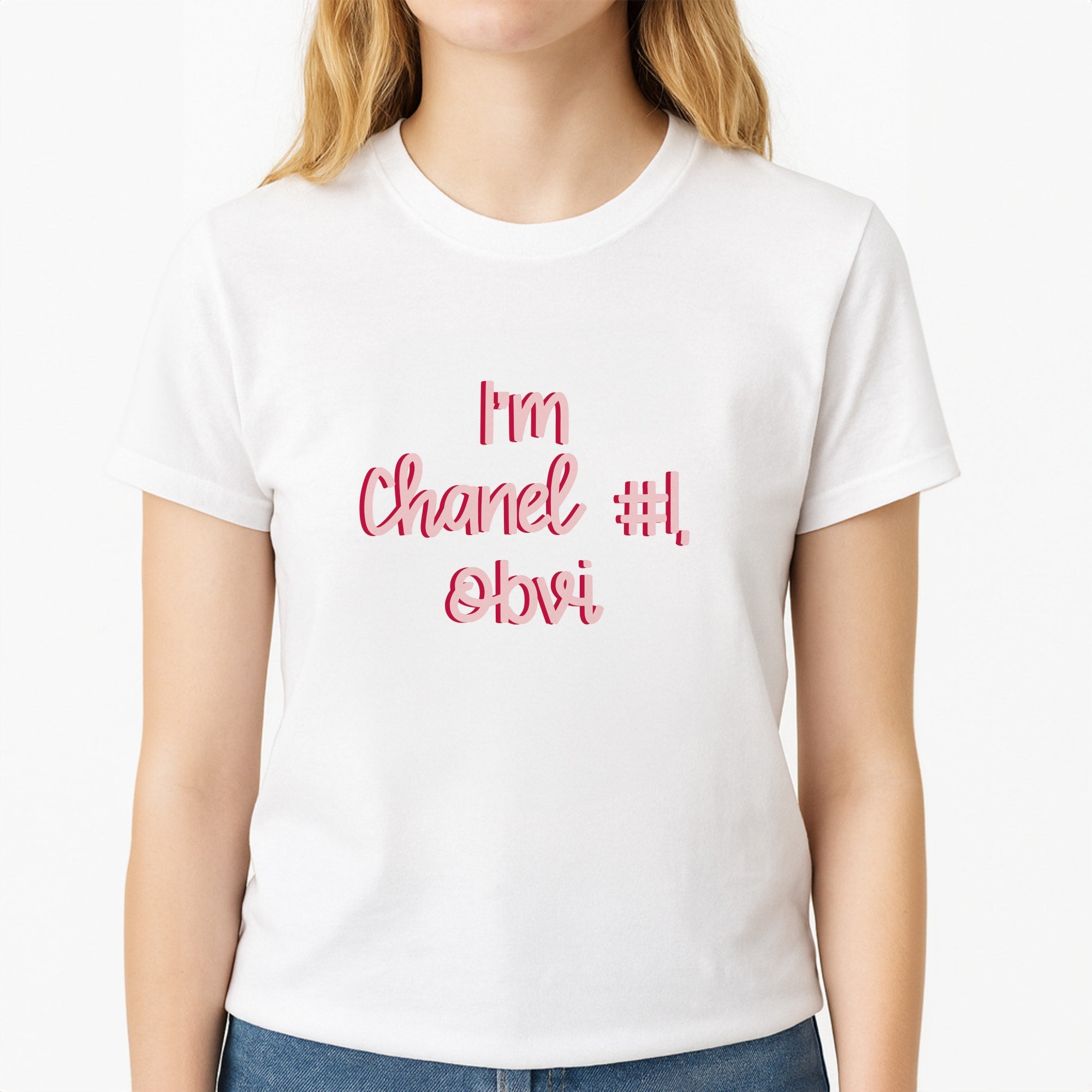 I'm Chanel Number One Obvi - Halloween Queens Unisex T-Shirt, worn by a female model