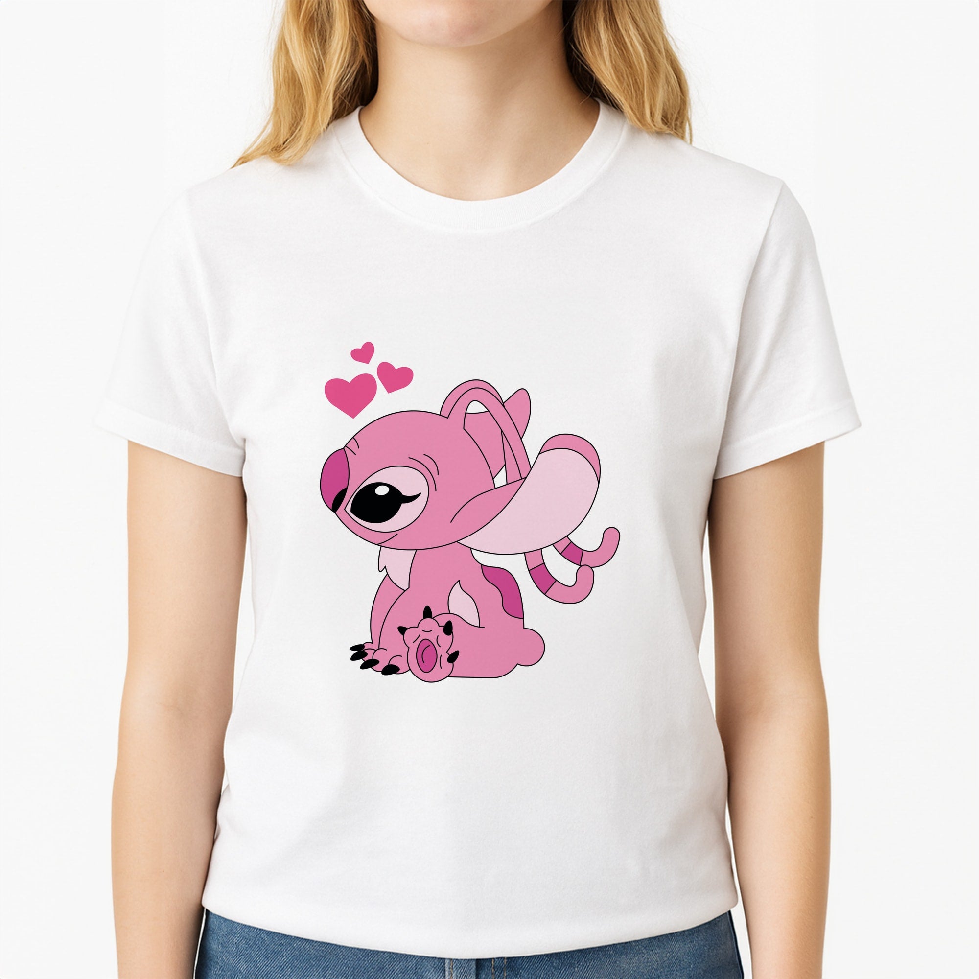 Angel Valentine's Unisex T-Shirt, worn by a female model