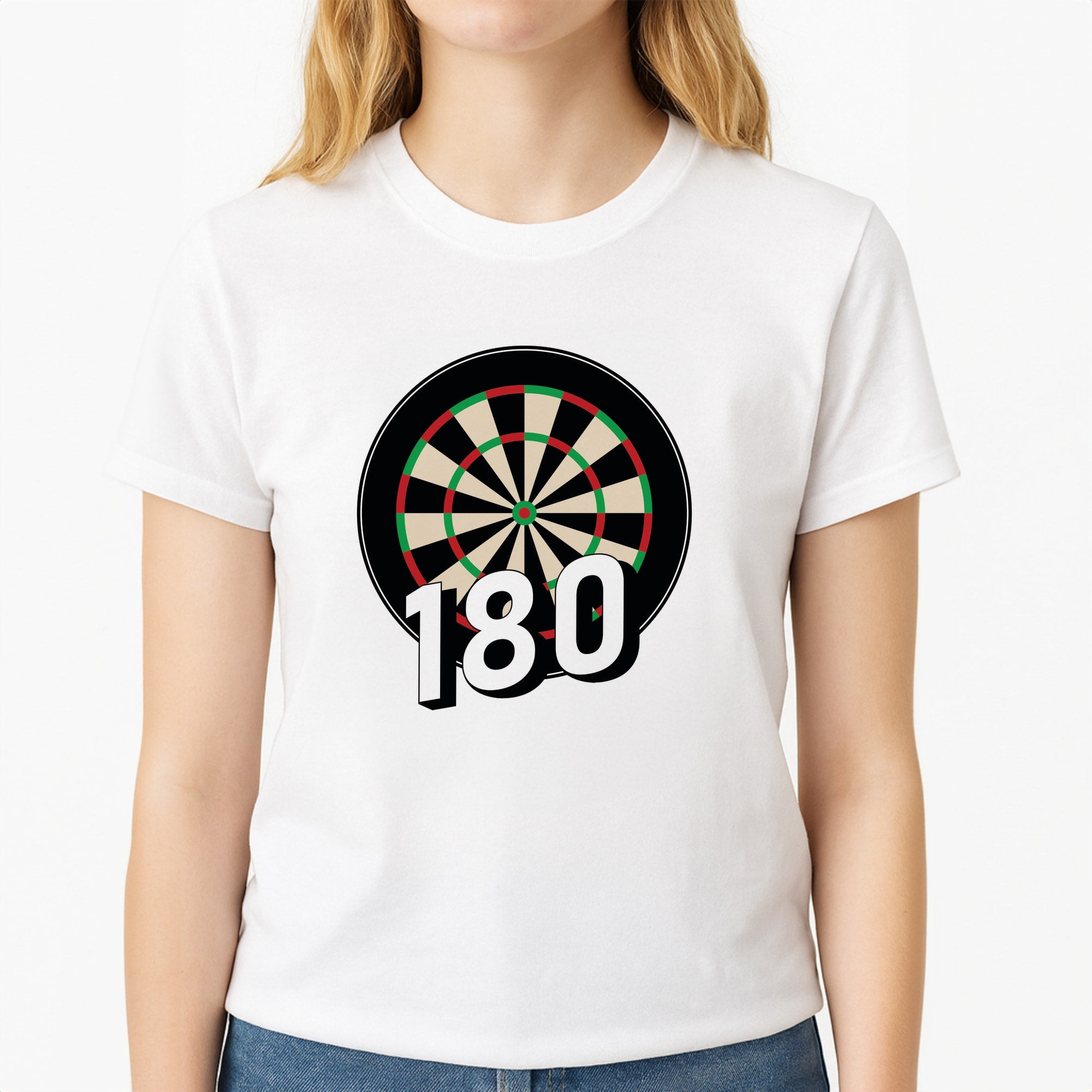 180 Board Unisex T-Shirt, worn by a female model