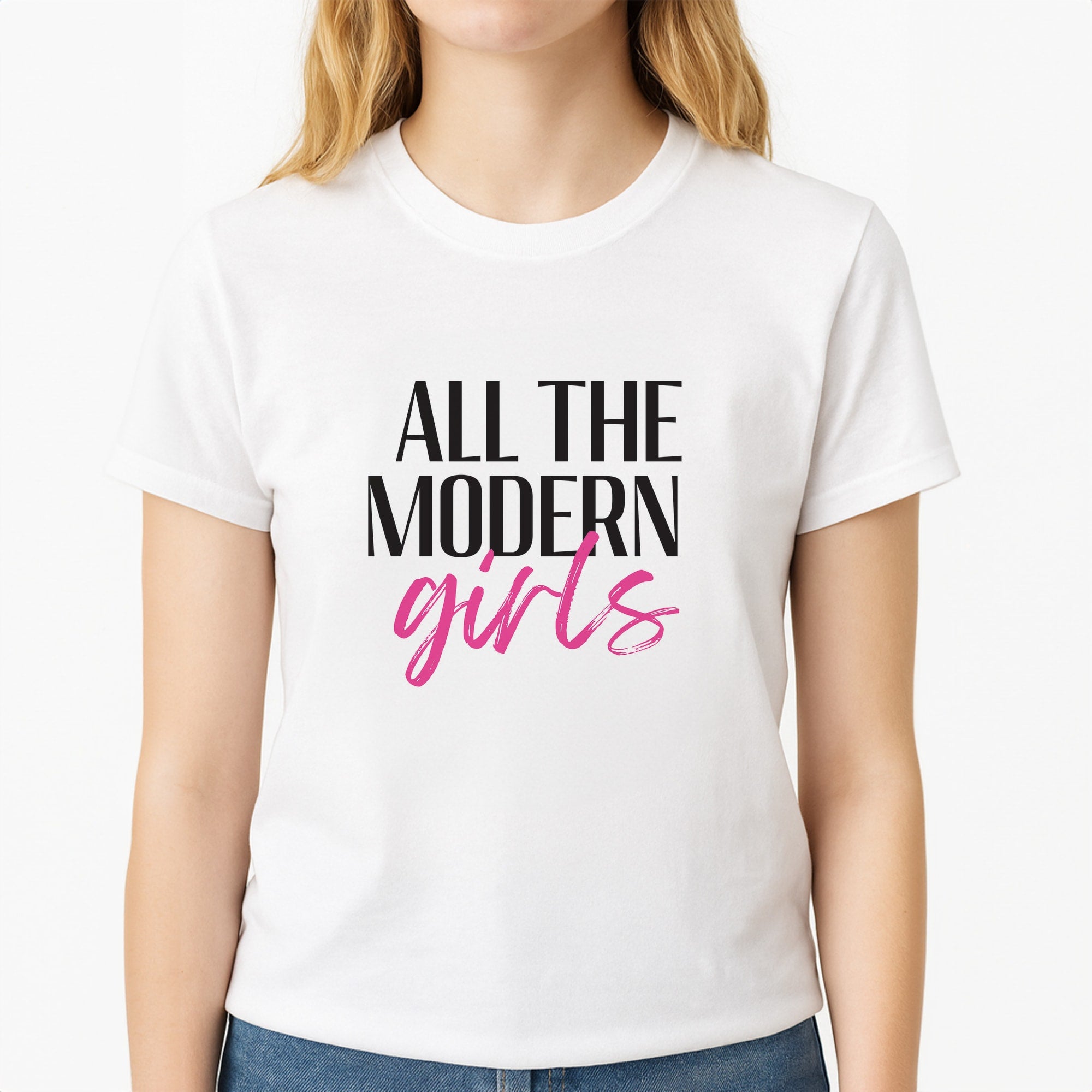 All The Modern Girls - Festival Unisex T-Shirt, worn by a female model