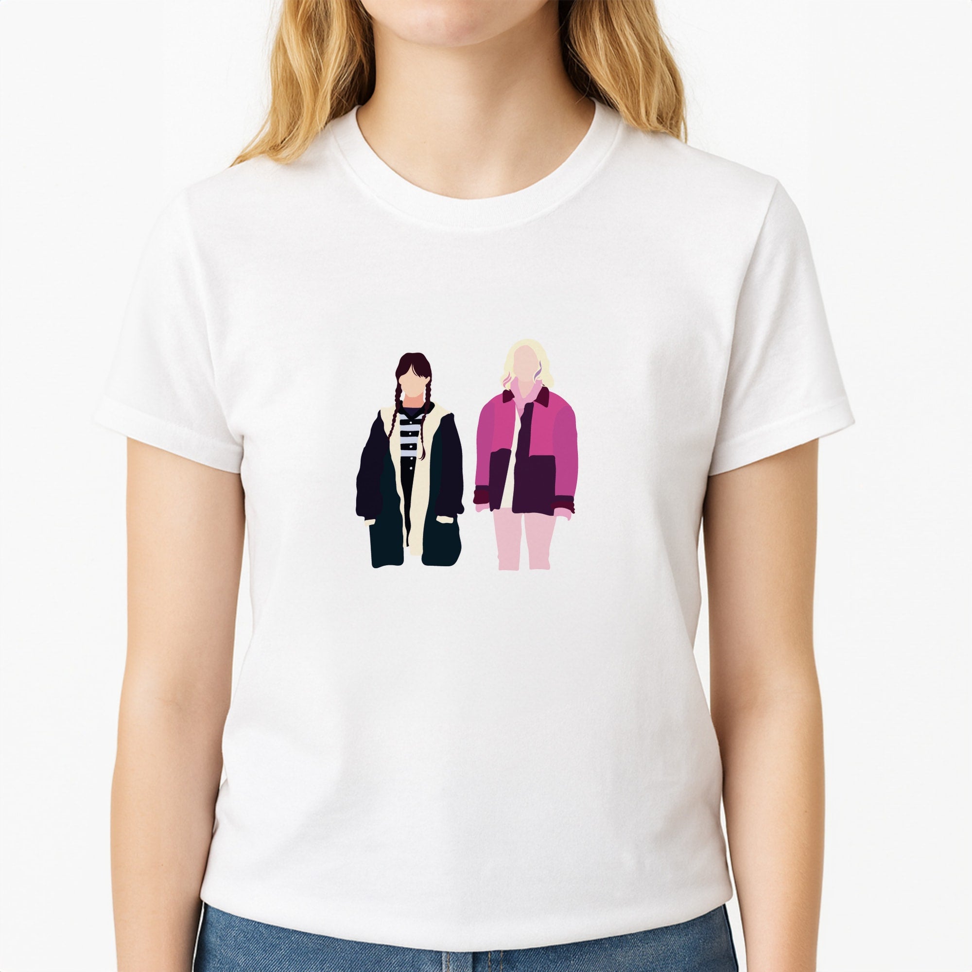 Sinclair And Wednesday Unisex T-Shirt, worn by a female model