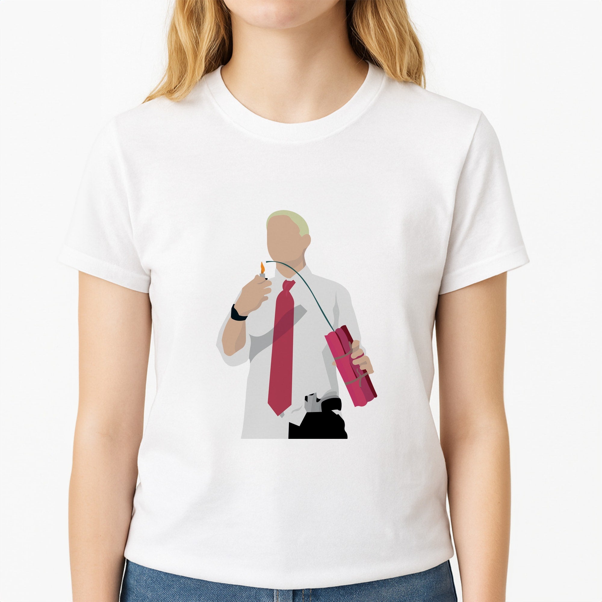 Dynamite Unisex T-Shirt, worn by a female model