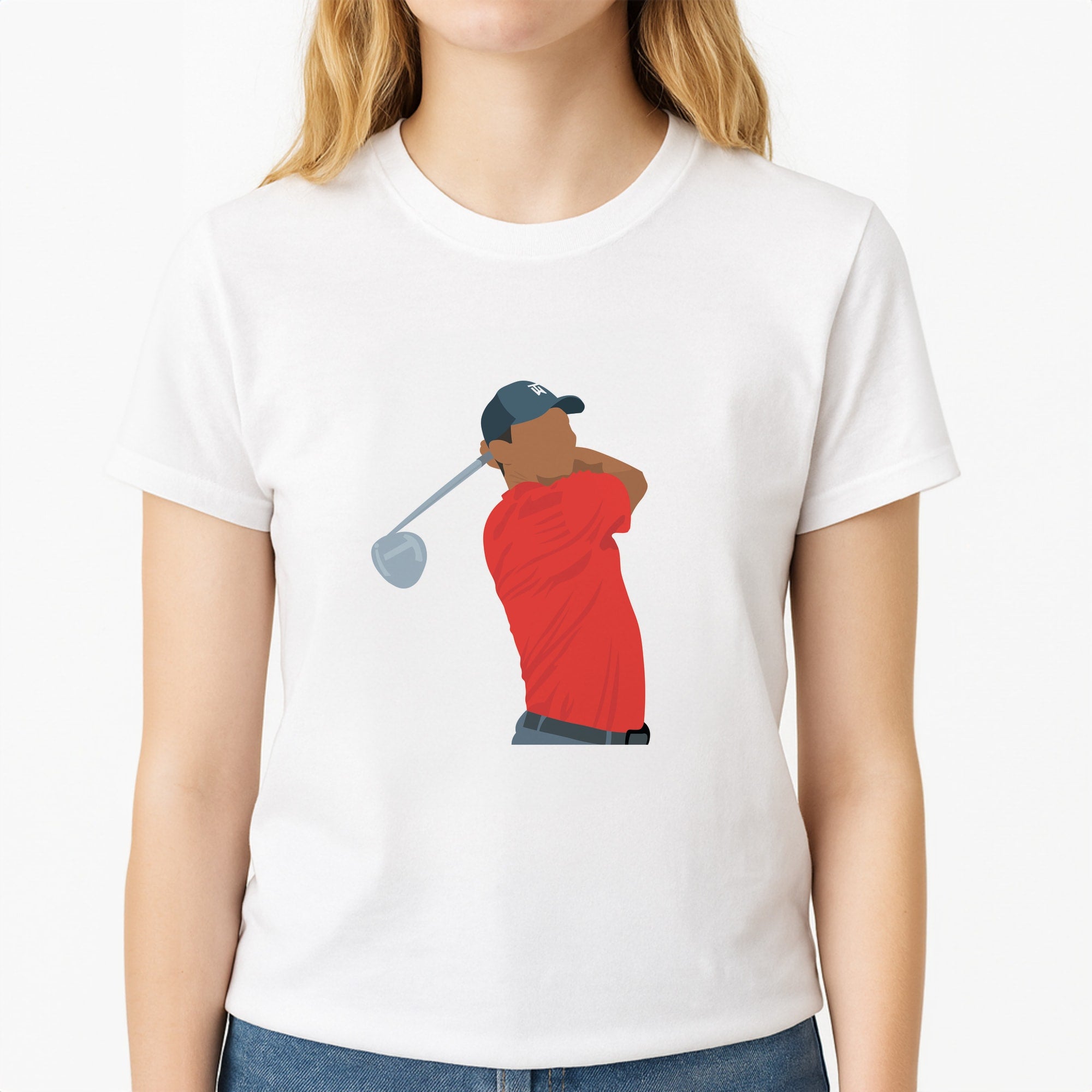 Tiger - Golf Unisex T-Shirt, worn by a female model