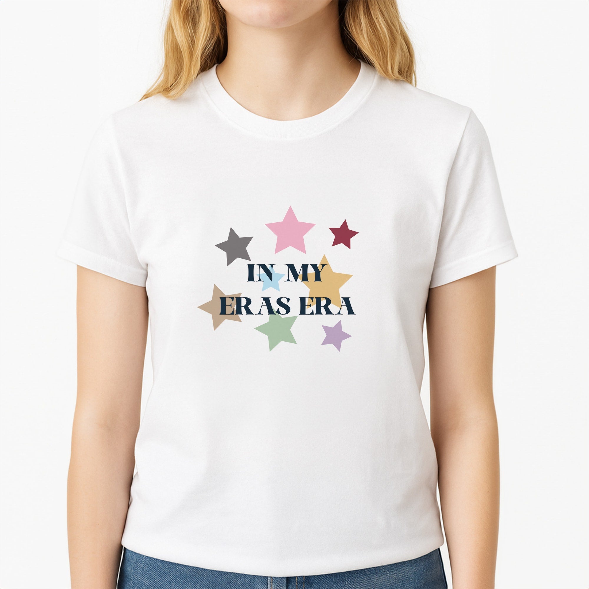 In My Eras Era - Taylor Unisex T-Shirt, worn by a female model