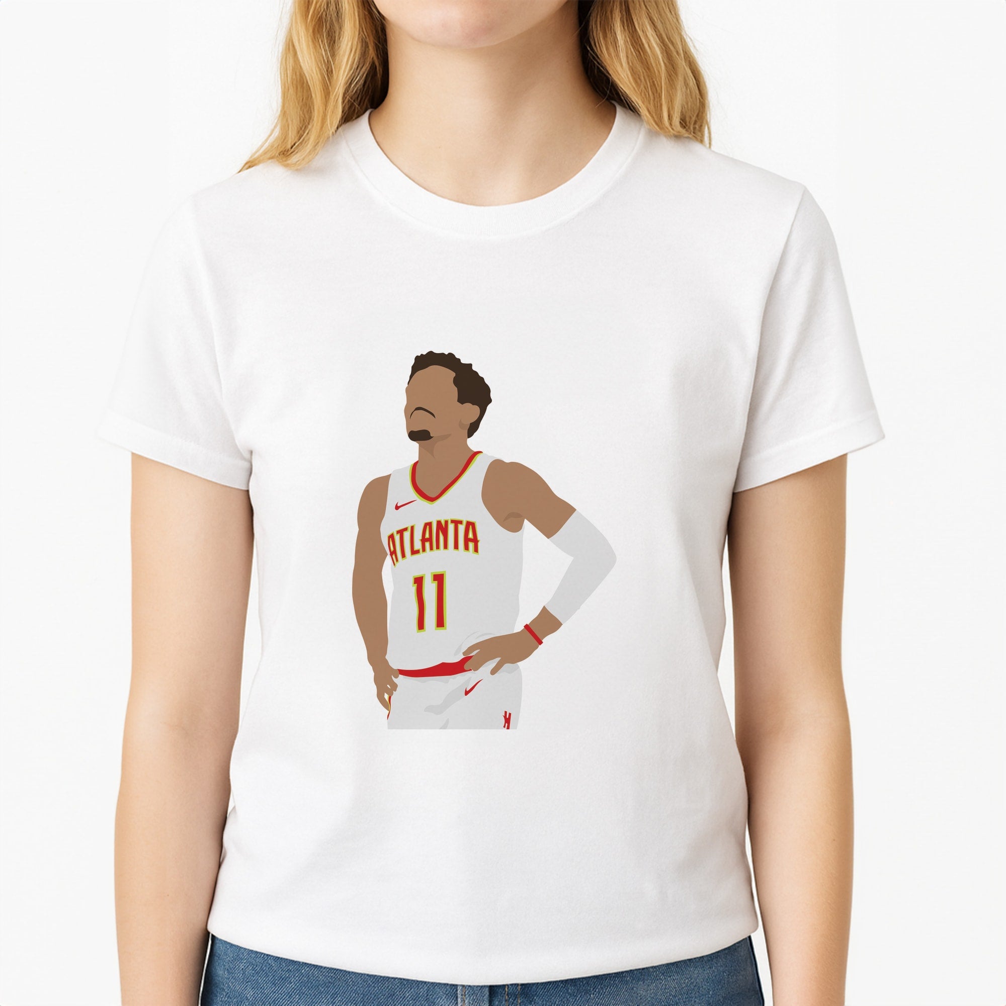 Young - Basketball Unisex T-Shirt, worn by a female model