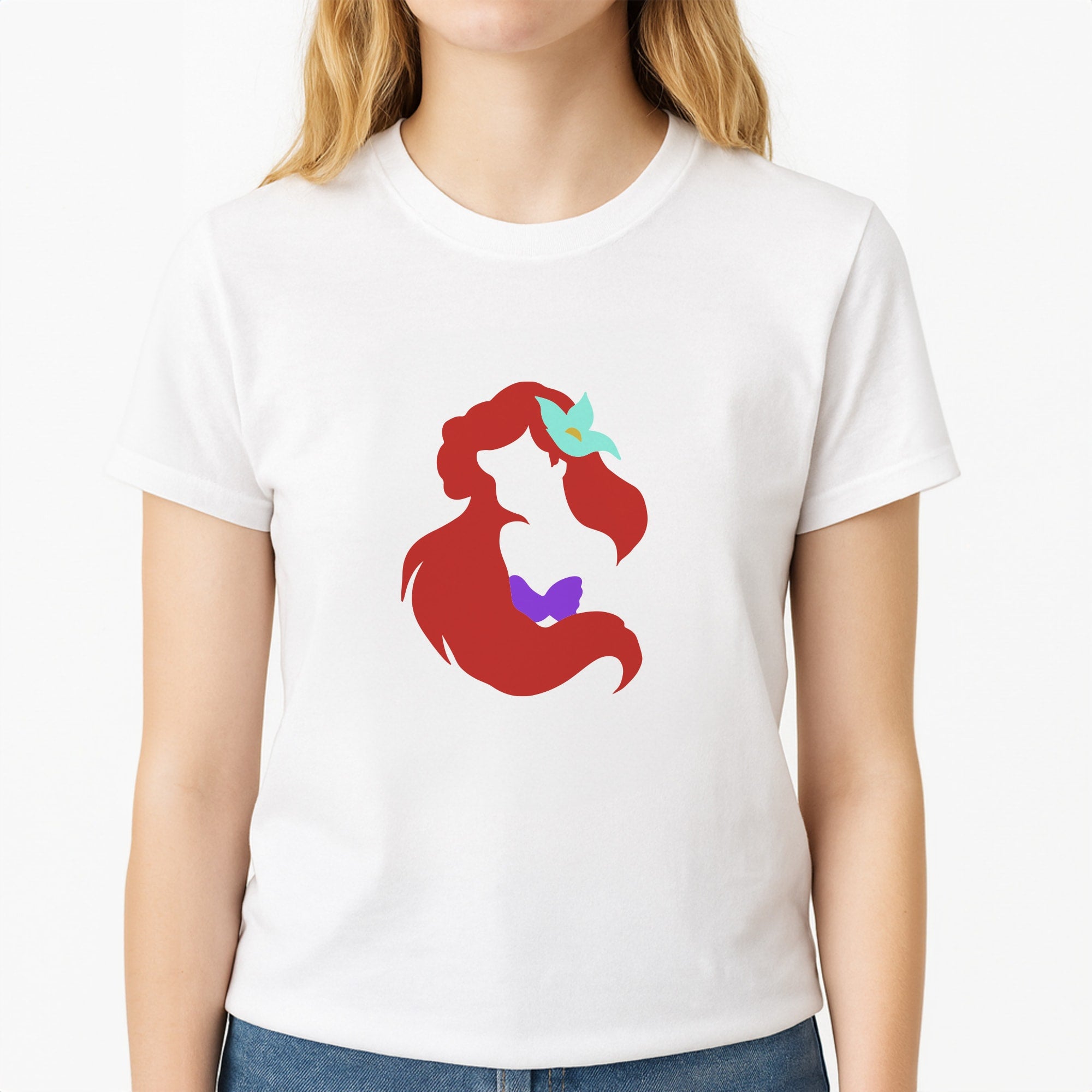 Ariel Unisex T-Shirt, worn by a female model