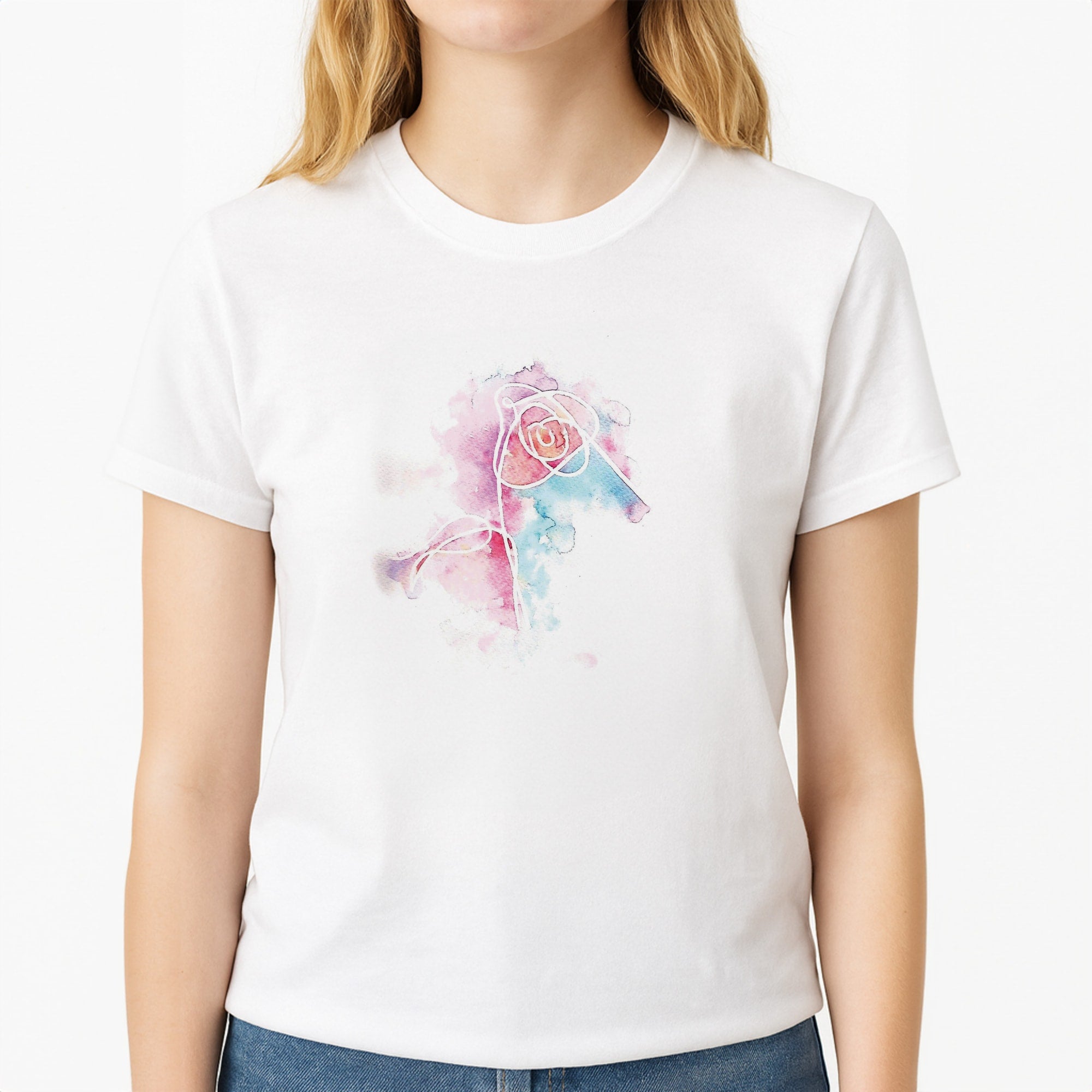 K-Pop Band Love Yourself Watercolour Painting T-Shirt