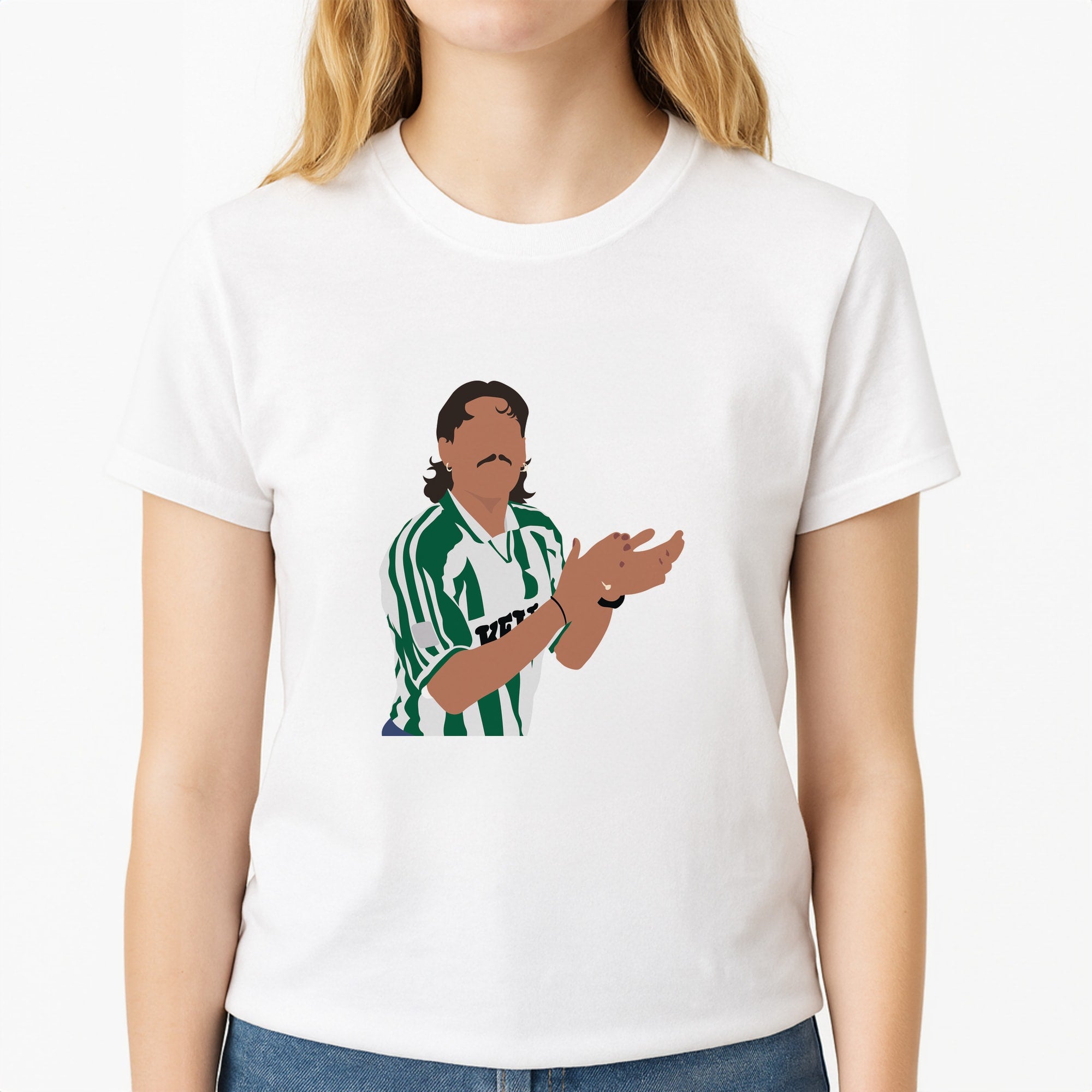Bellerin - Football Unisex T-Shirt, worn by a female model