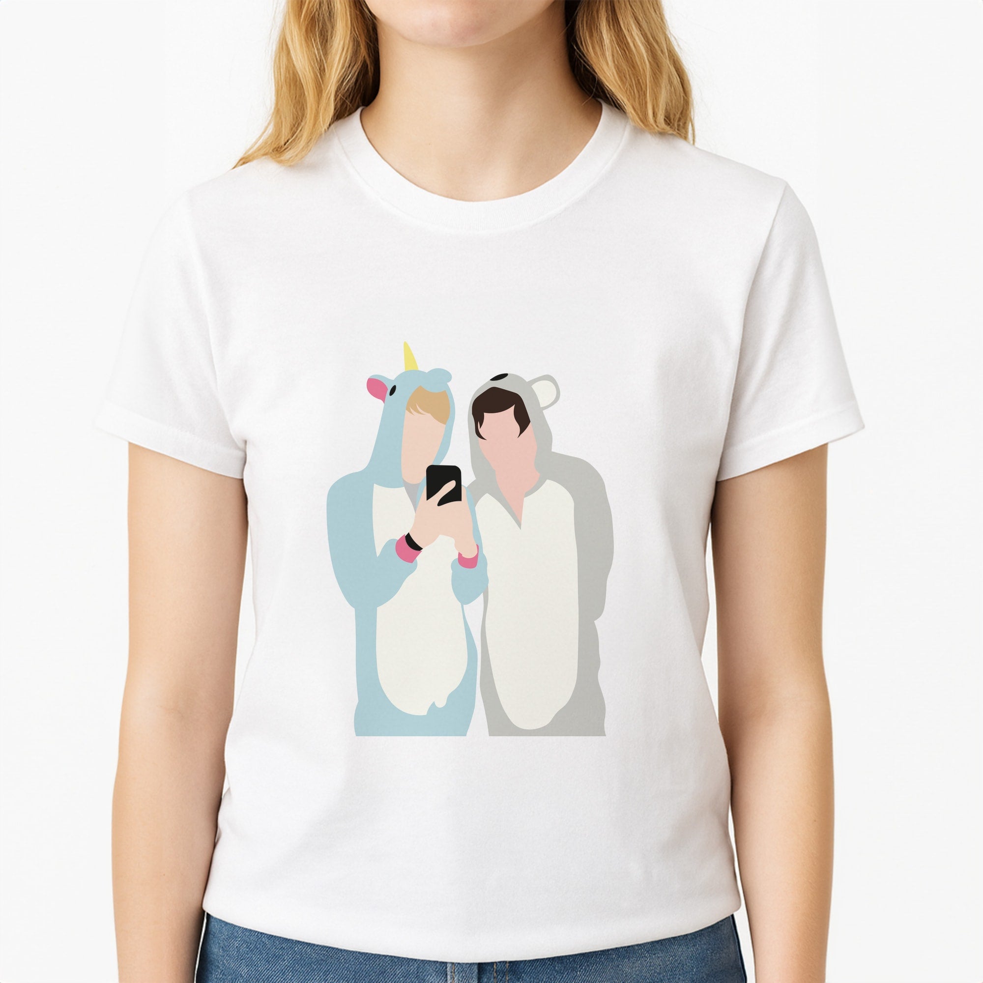 Onsies - S & C Unisex T-Shirt, worn by a female model