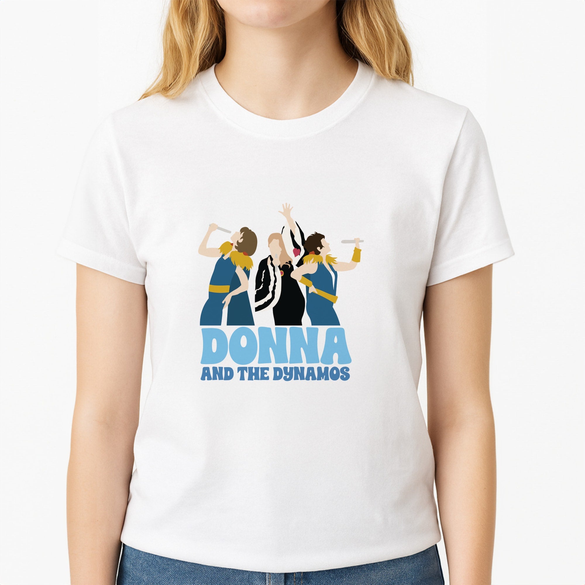 Donna And The Dynamos Unisex T-Shirt, worn by a female model