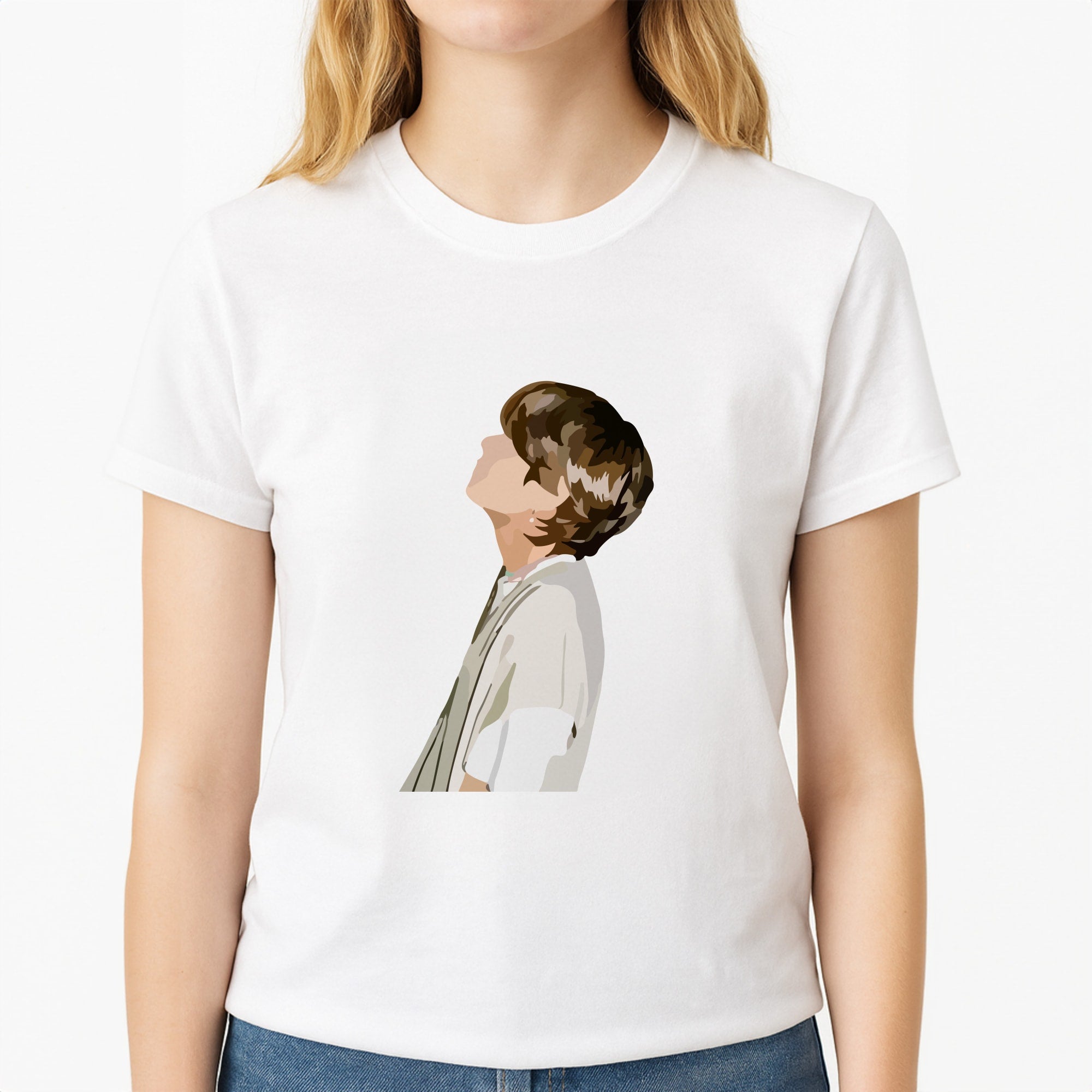 Cast Member - K Pop Unisex T-Shirt, worn by a female model