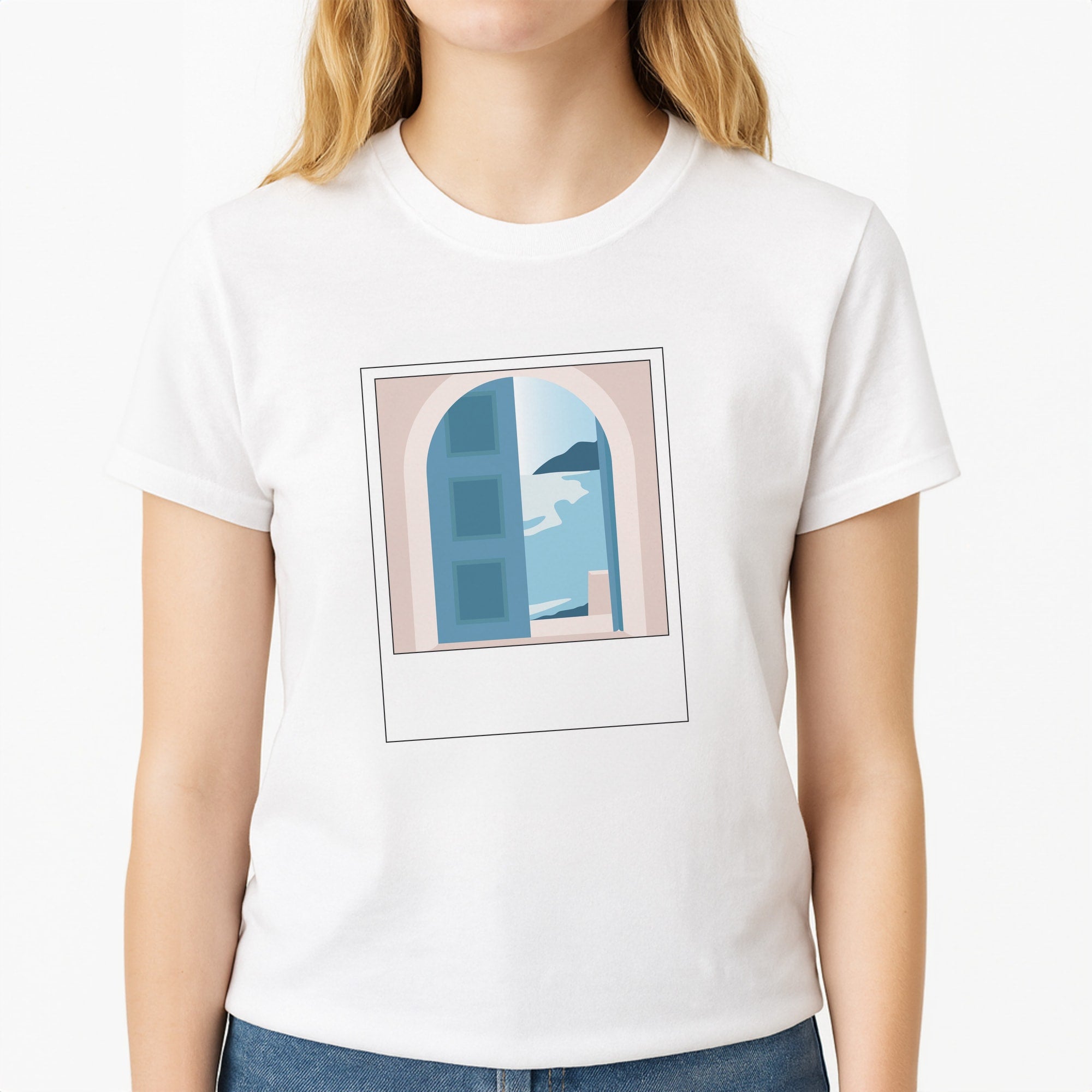 The Balcony - Mamma Mia Unisex T-Shirt, worn by a female model