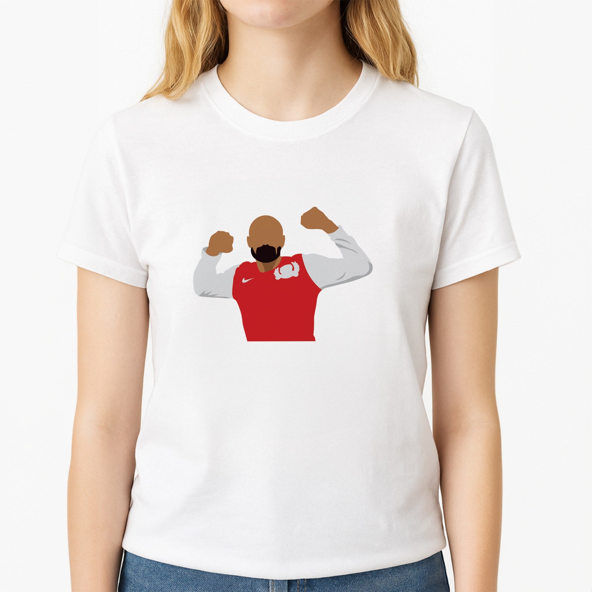 Henry - Football Unisex T-Shirt, worn by a female model