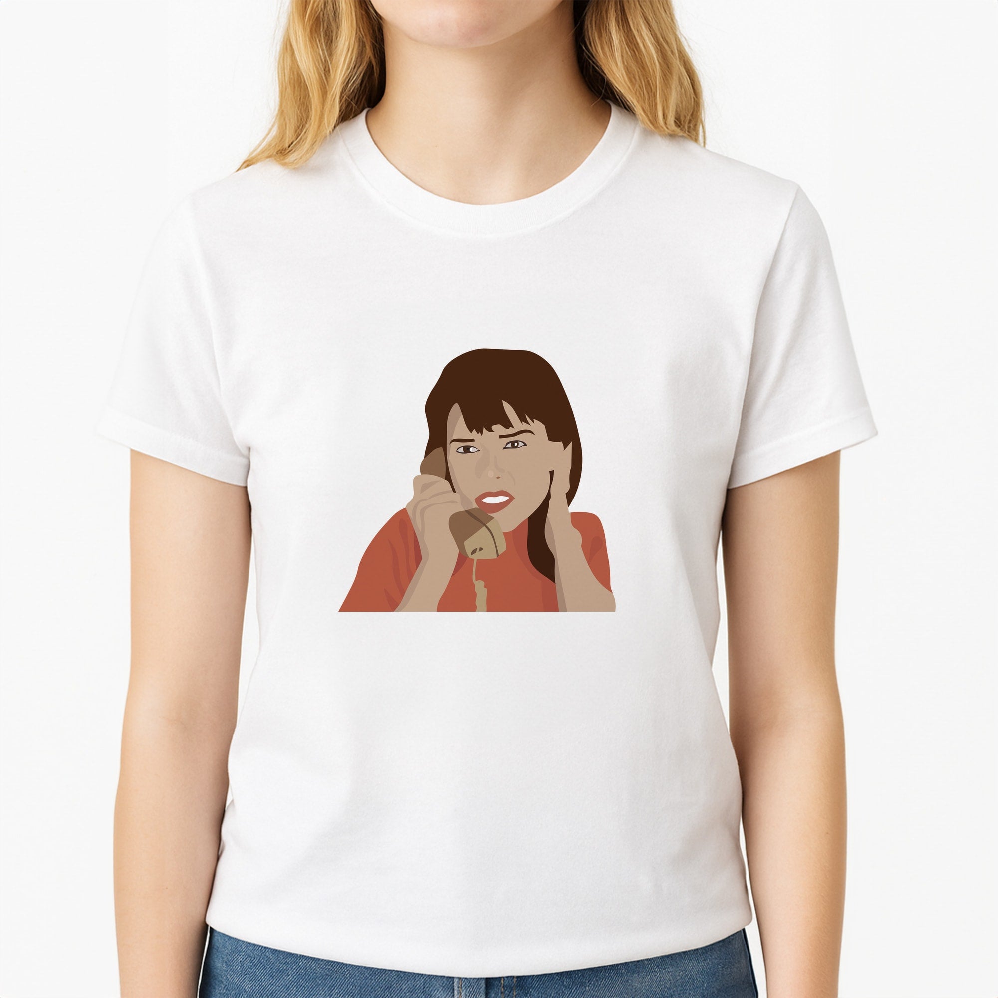 Sidney Prescott - Halloween Unisex T-Shirt, worn by a female model
