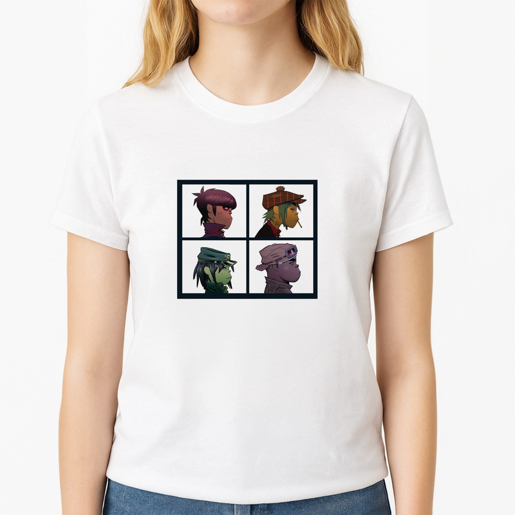 Members Unisex T-Shirt, worn by a female model