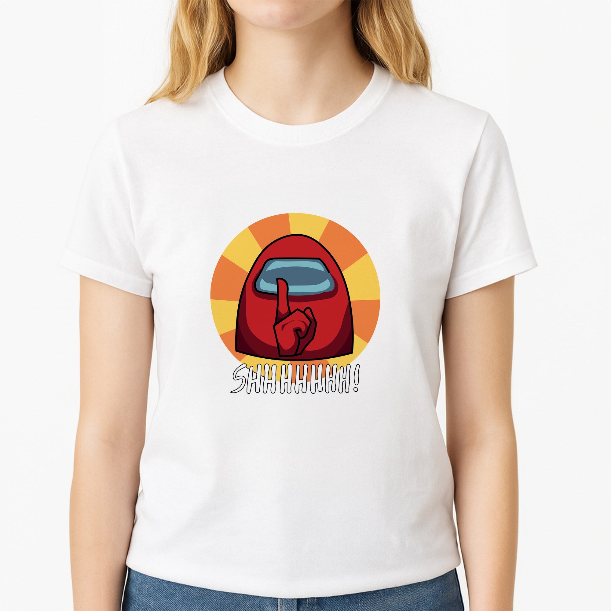 You're the imposter - Among Us Unisex T-Shirt, worn by a female model