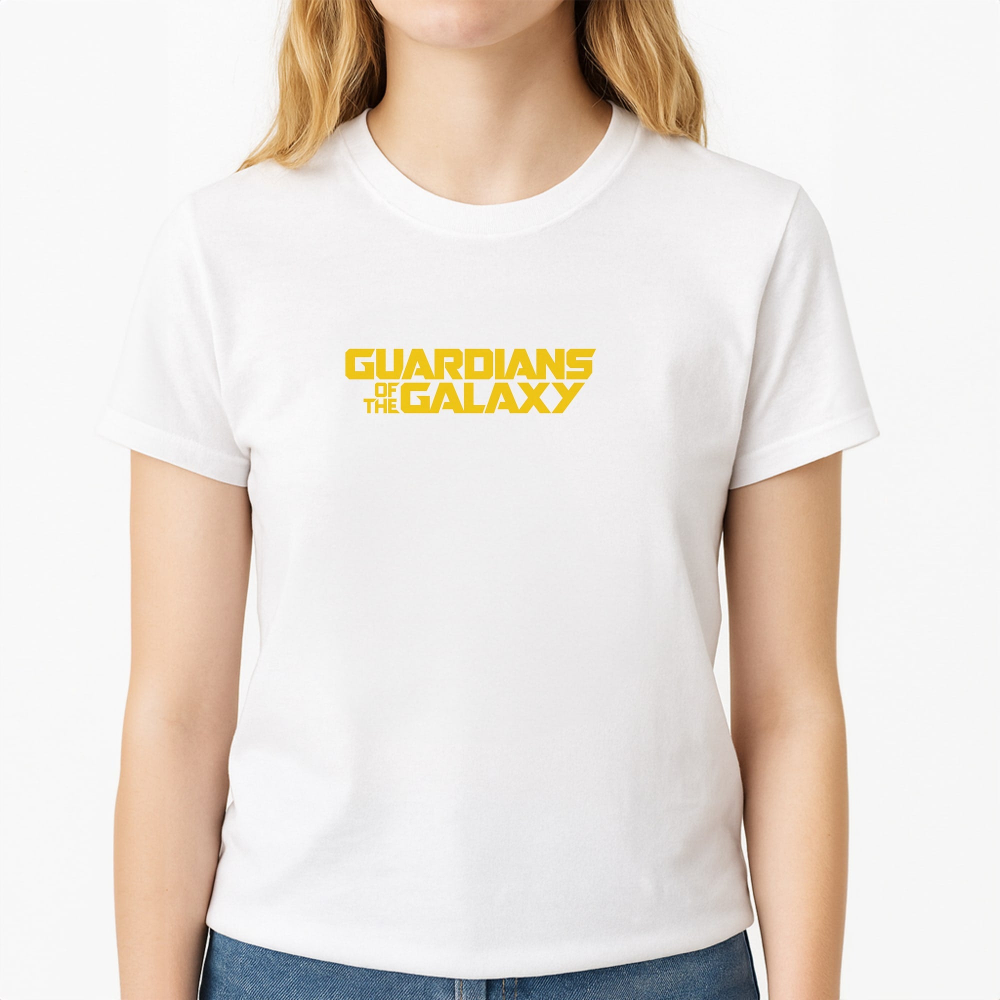 Space Inspired - GOTG Unisex T-Shirt, worn by a female model