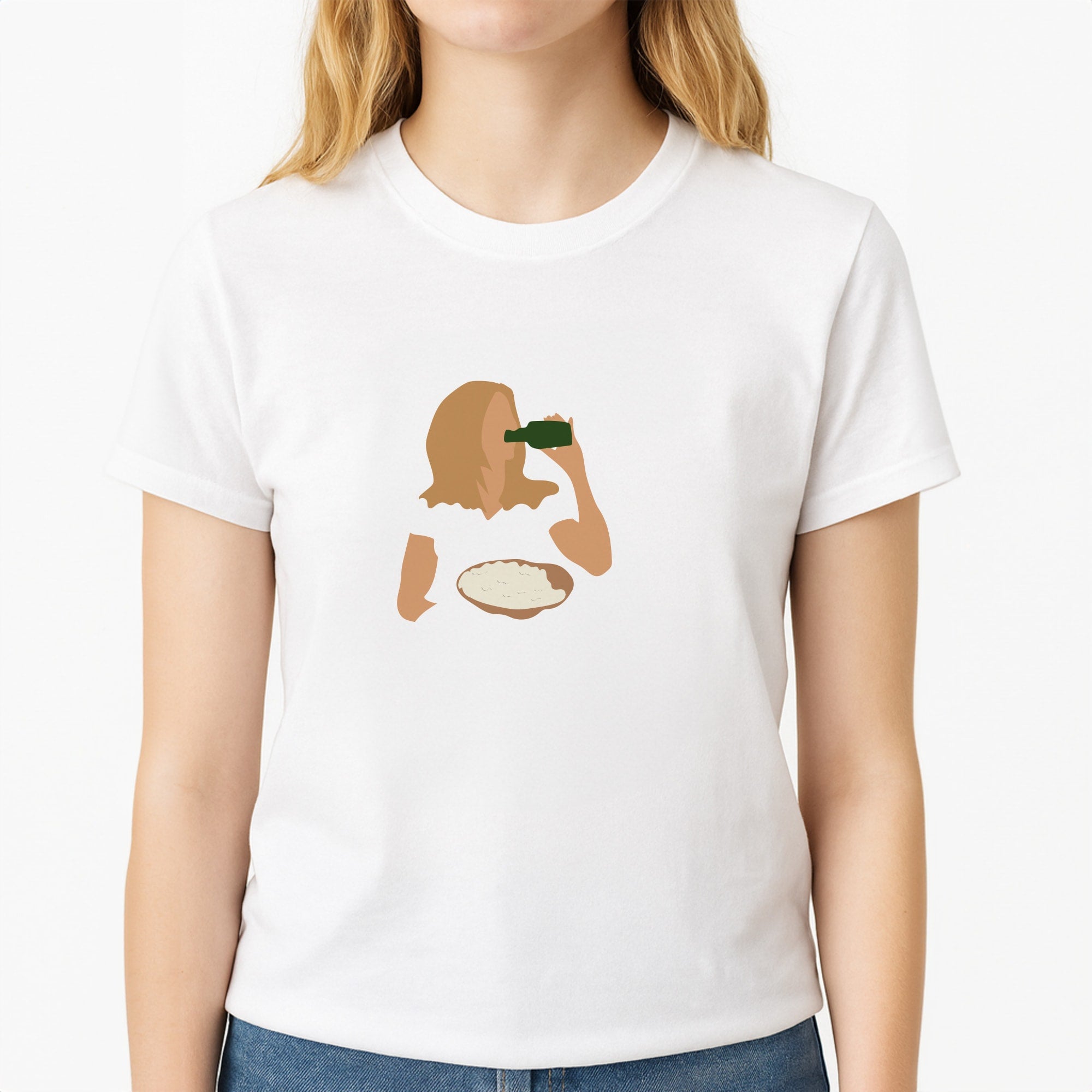 Rachel's Wedding Dress Unisex T-Shirt, worn by a female model