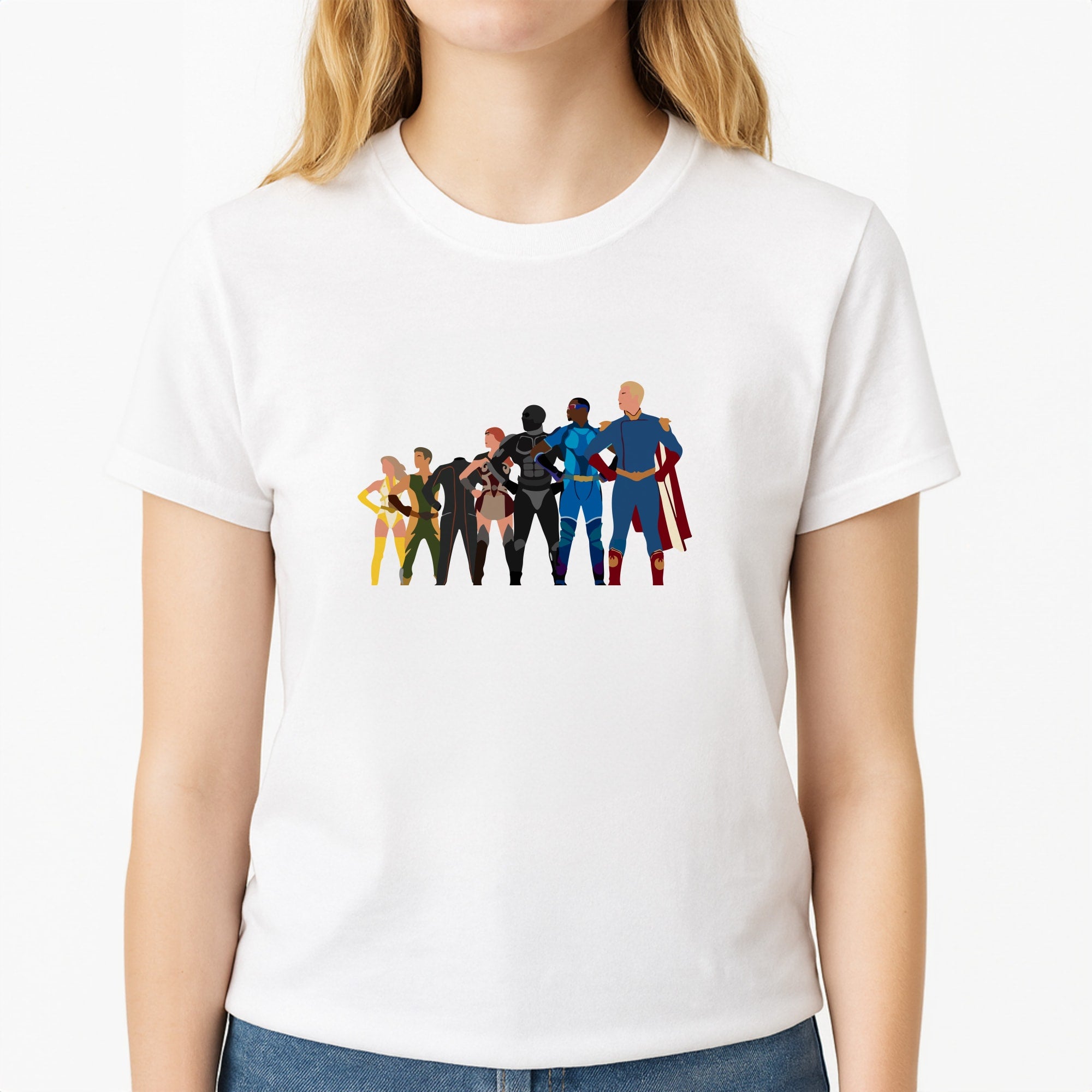 The Seven Unisex T-Shirt, worn by a female model