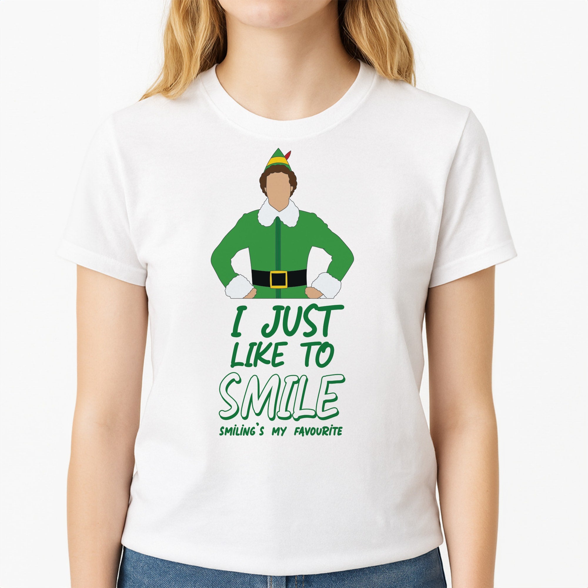 I Just Like To Smile Unisex T-Shirt, worn by a female model