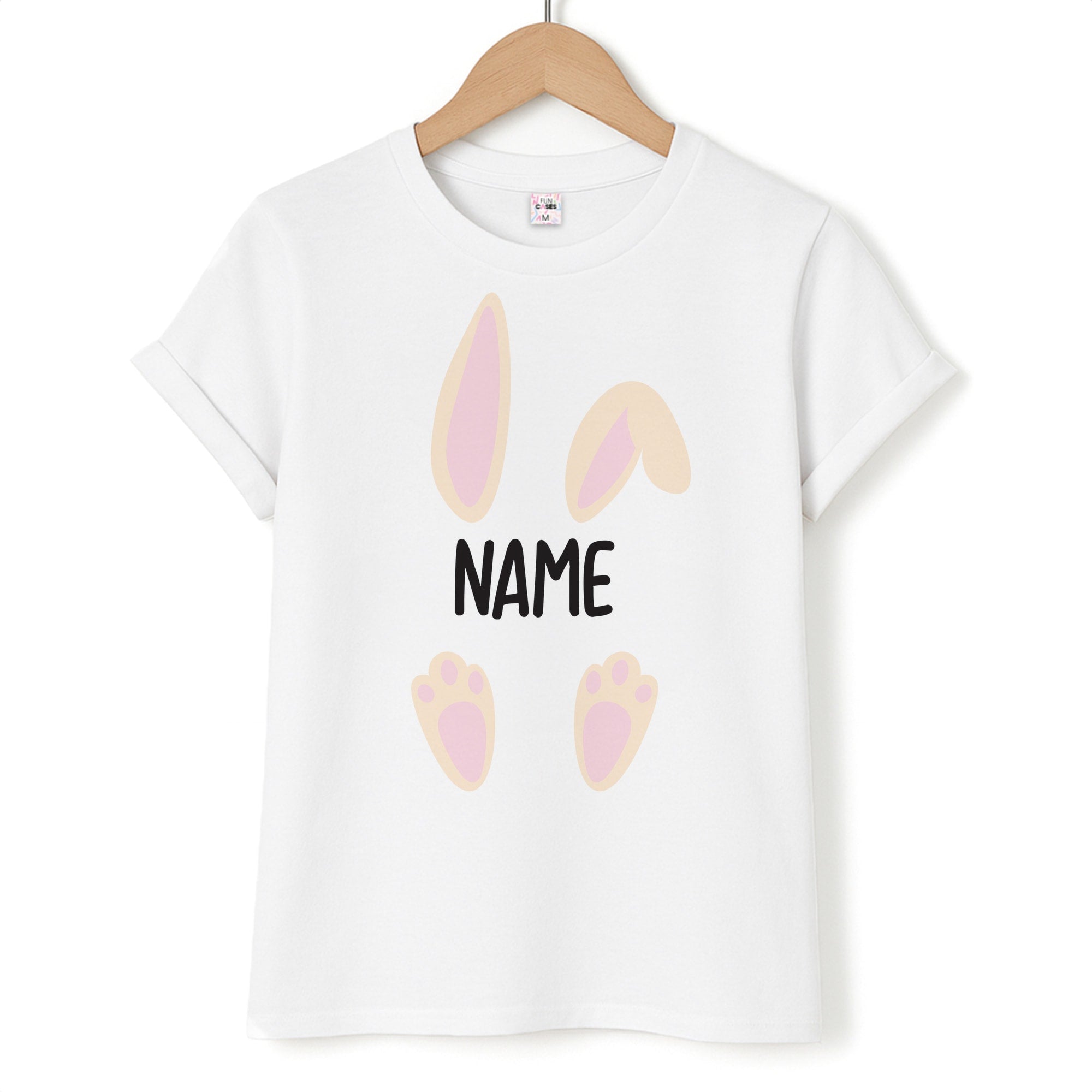 White Bunny Personalised Unisex T-Shirt