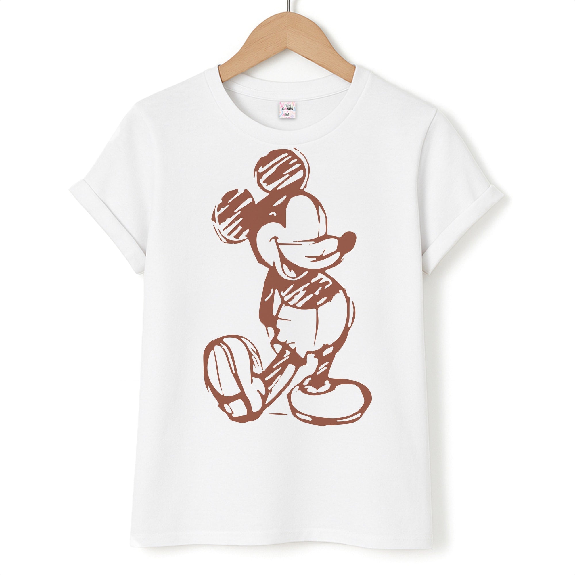 Sketched Mouse Outline Beige Unisex T-Shirt