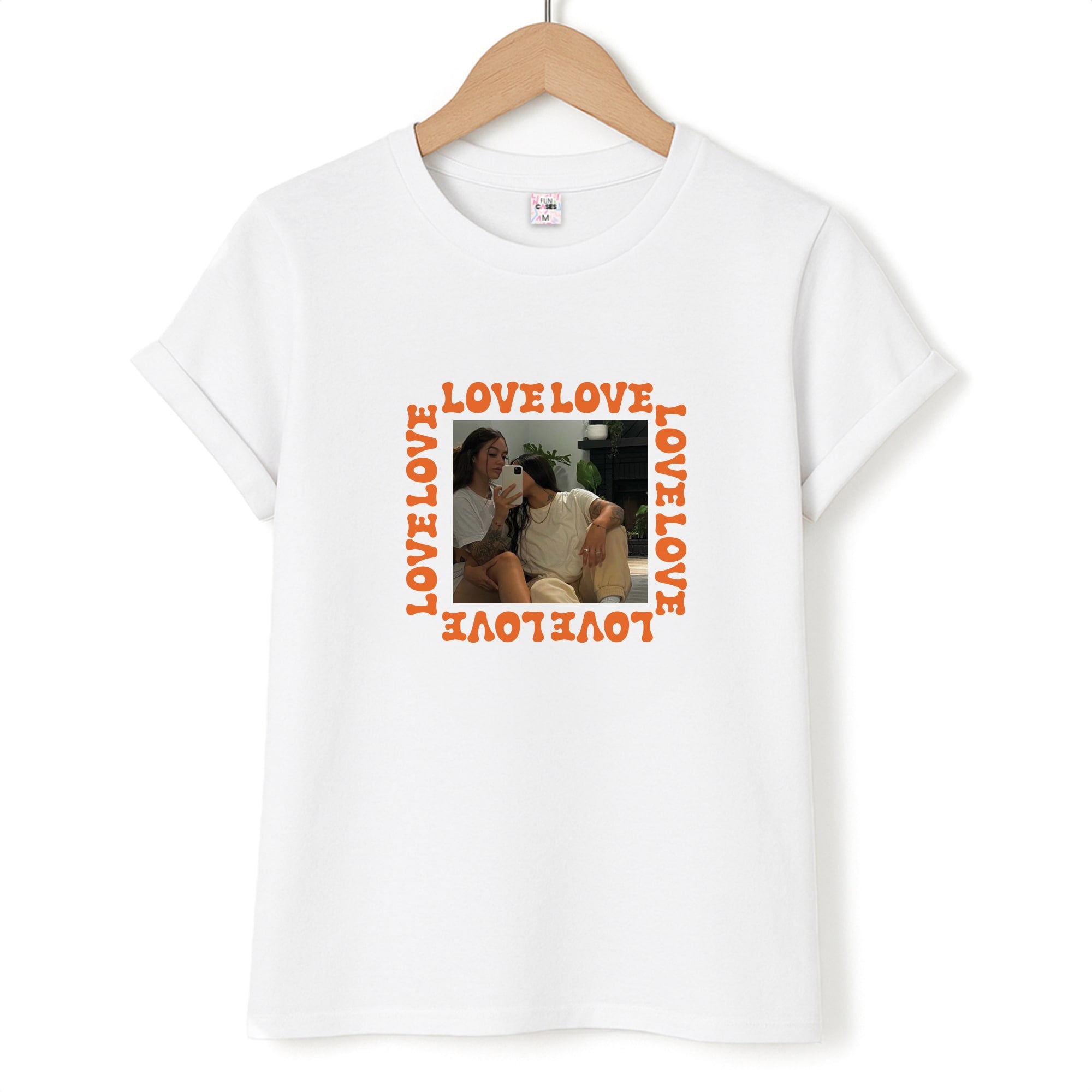 Love, Love, Love - Personalised Couples Unisex T-Shirt