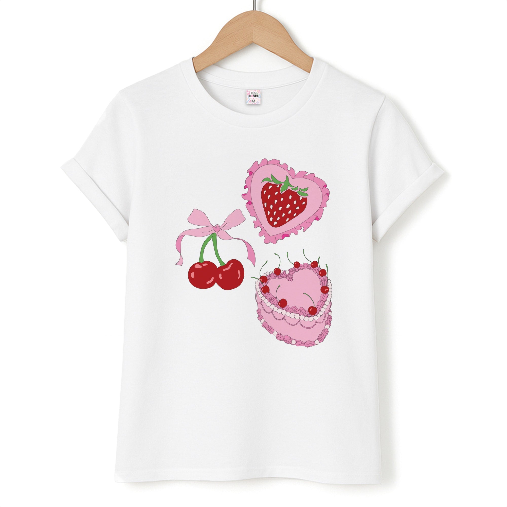 Cherries, Strawberries And Cake - Valentine's Day Unisex T-Shirt