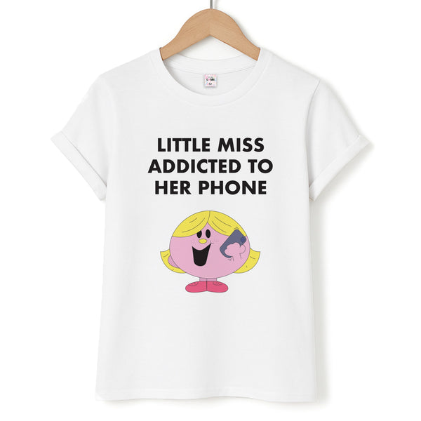 Little Miss Addicted To Her Phone - Aesthetic Quote Unisex T-Shirt