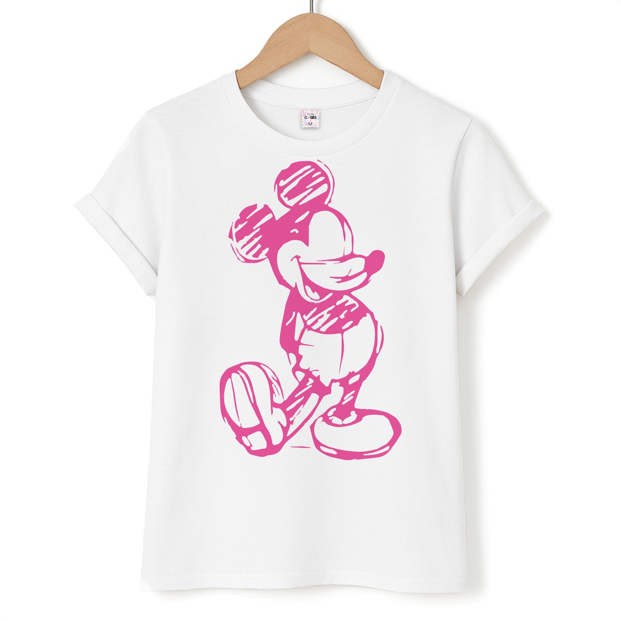 Sketched Mouse Outline Pink Unisex T-Shirt