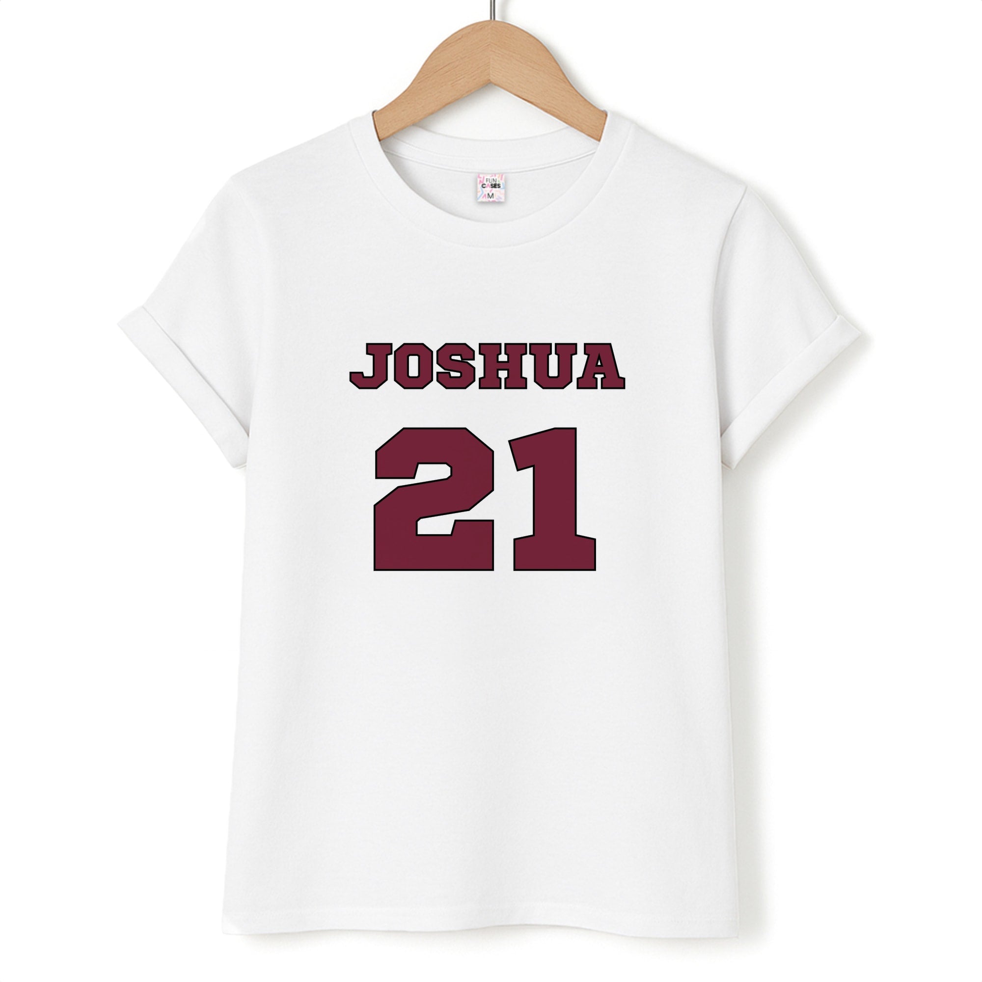 Burgundy - Personalised Football Unisex T-Shirt