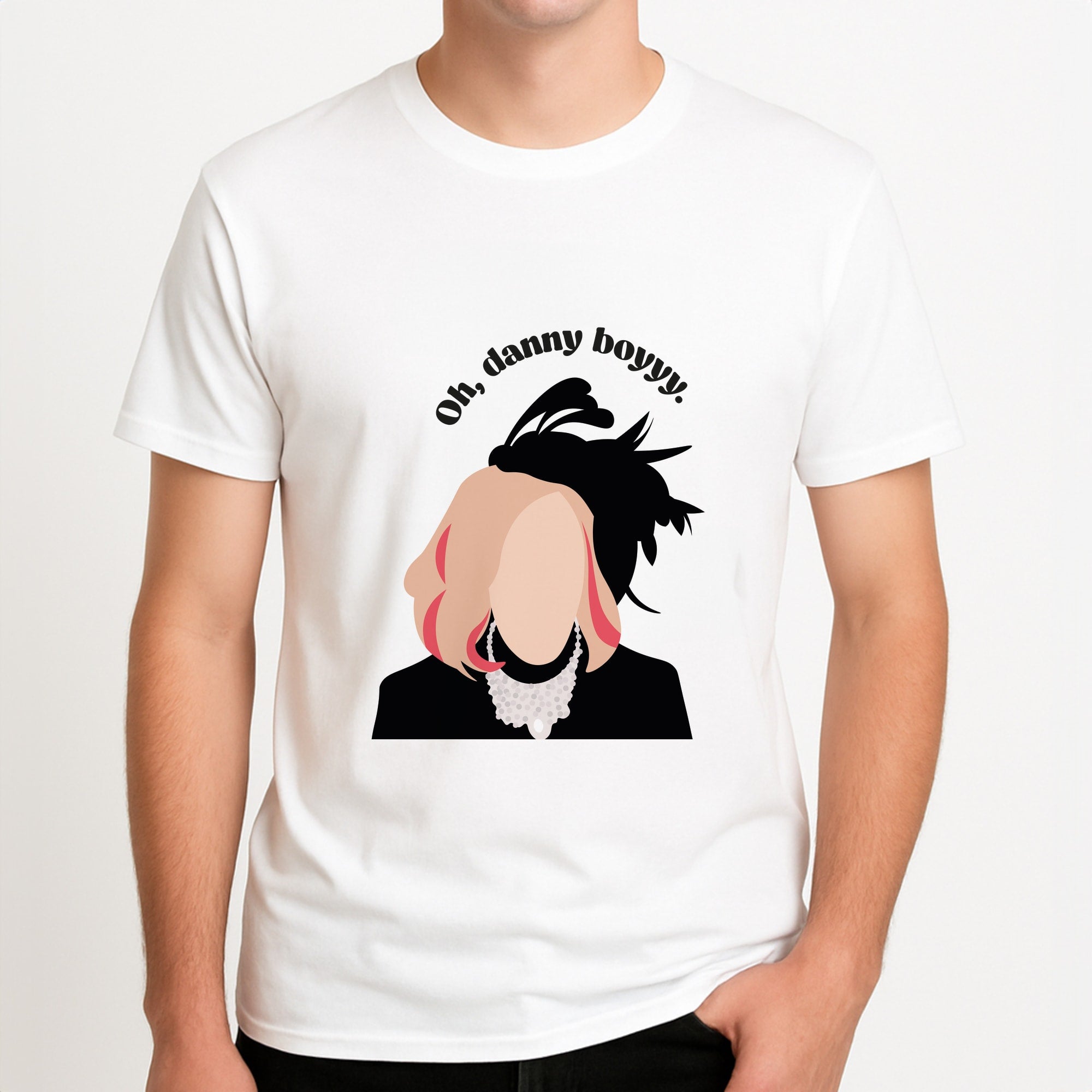 Oh, Danny Boyyyy Unisex T-Shirt, worn by a male model.