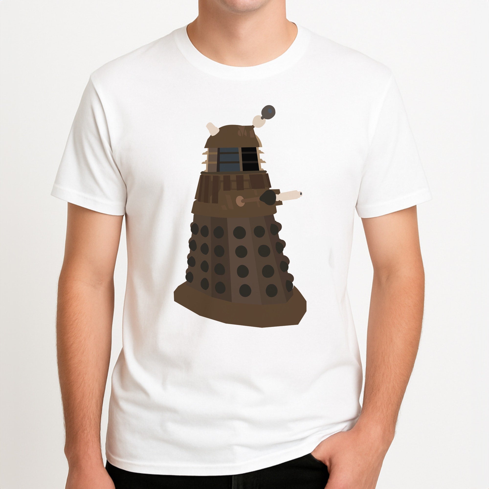 Dalek Unisex T-Shirt, worn by a male model.