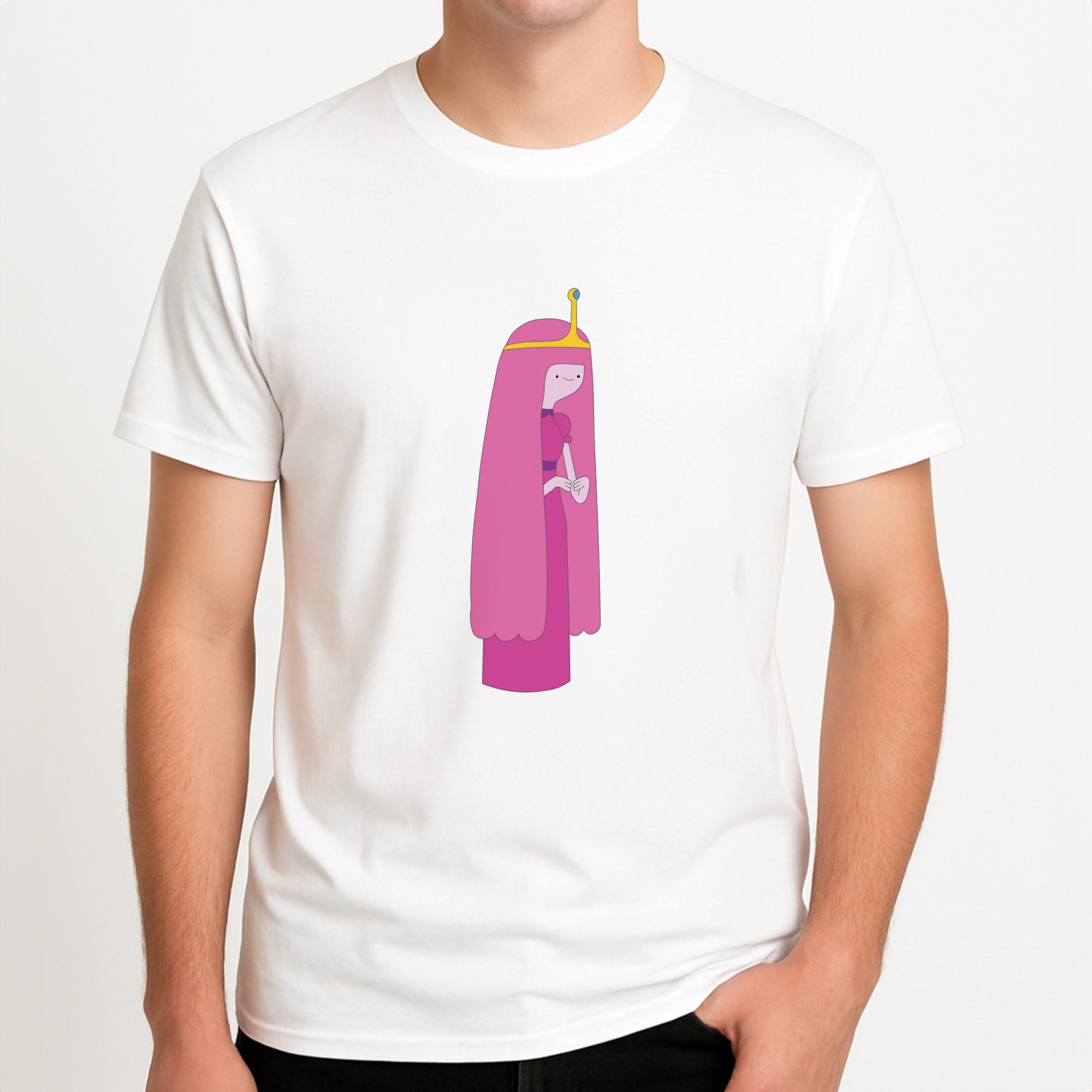 Bubblegum Unisex T-Shirt, worn by a male model.