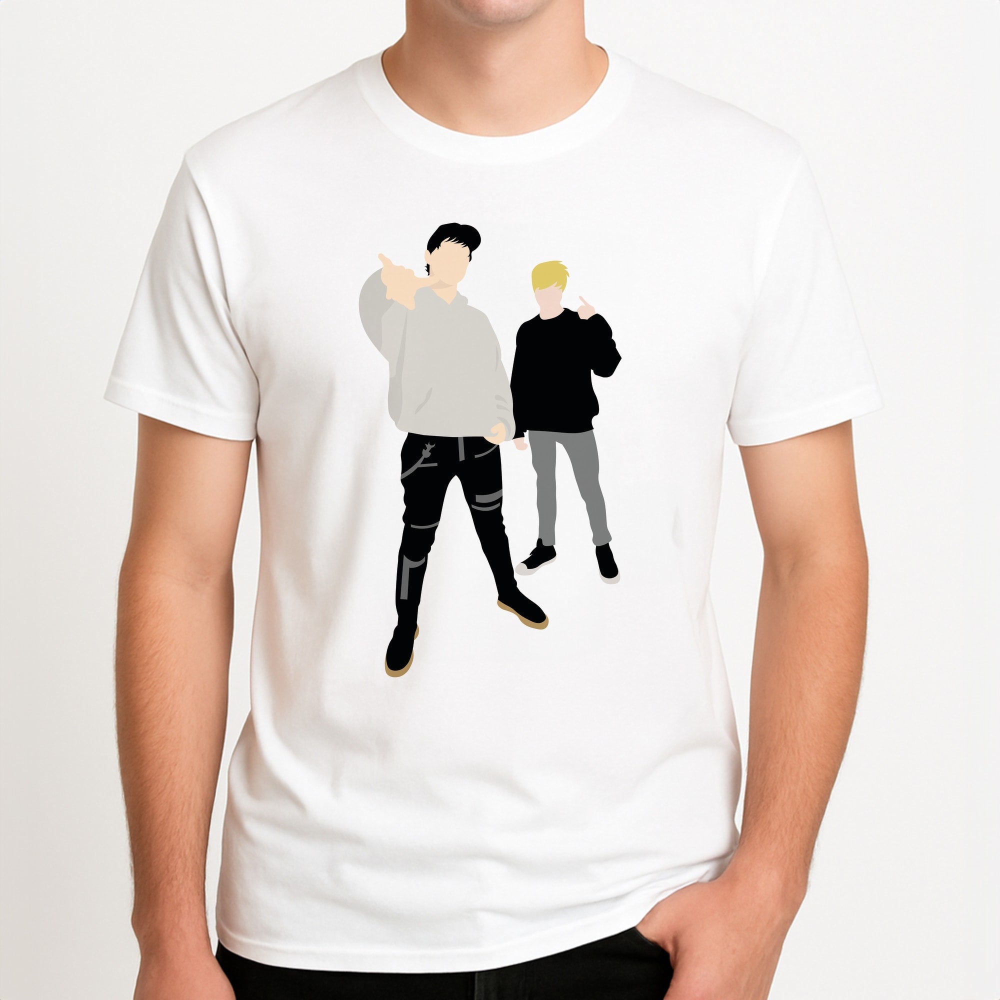 Standing - S & C Unisex T-Shirt, worn by a male model.